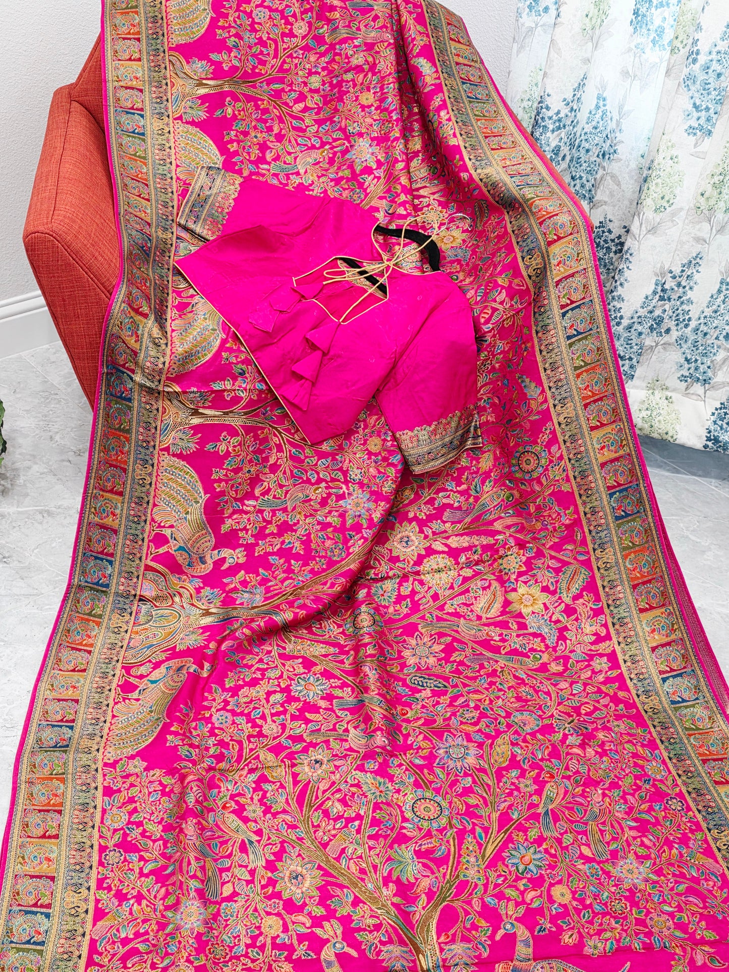 Kashmiri Emporium Design Soft Silk Banarasi Saree with Stitched Blouse