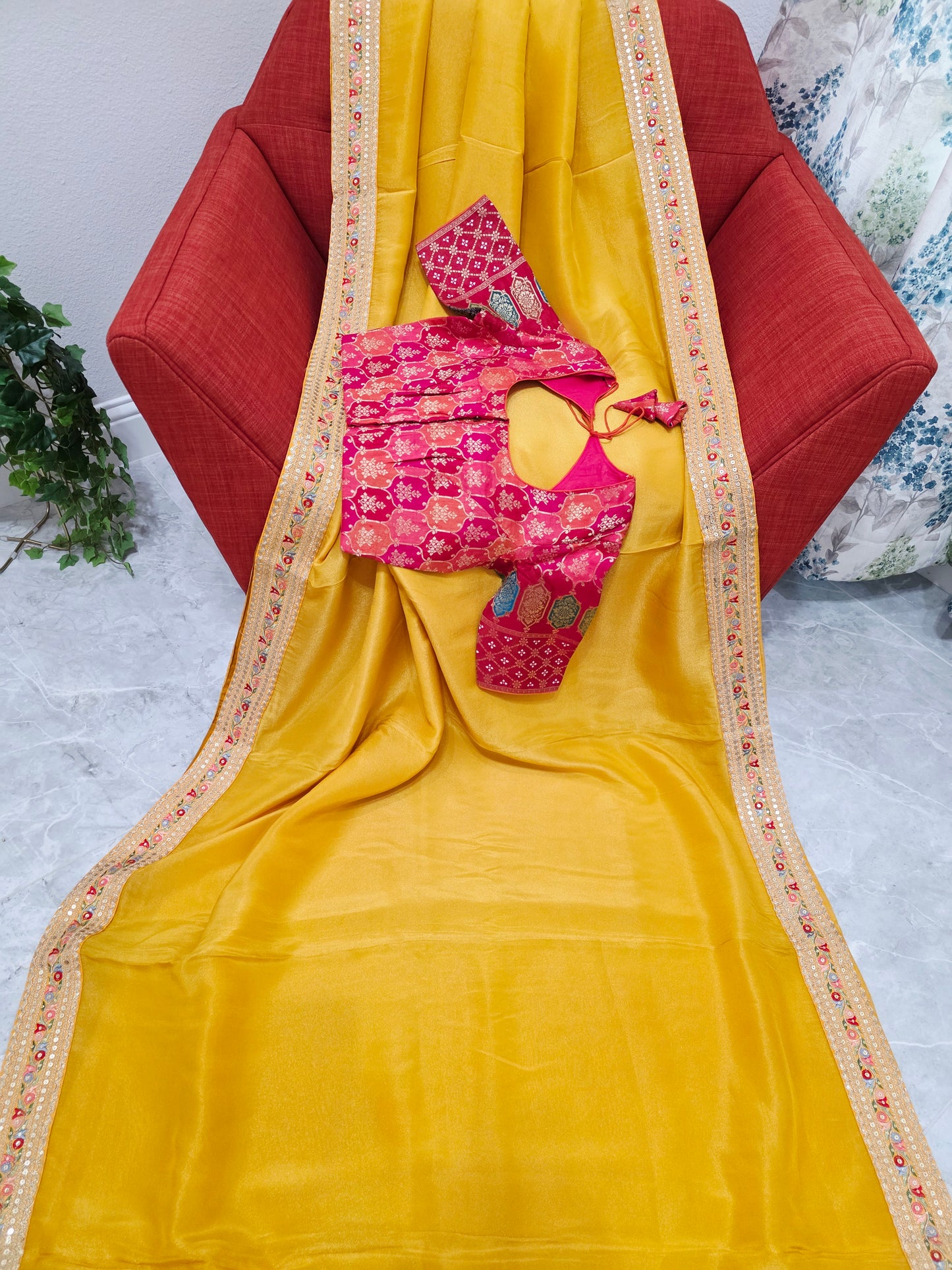 Designer Pure Soft Organza Tissue Saree - Sabyasachi Rangkart Blouse