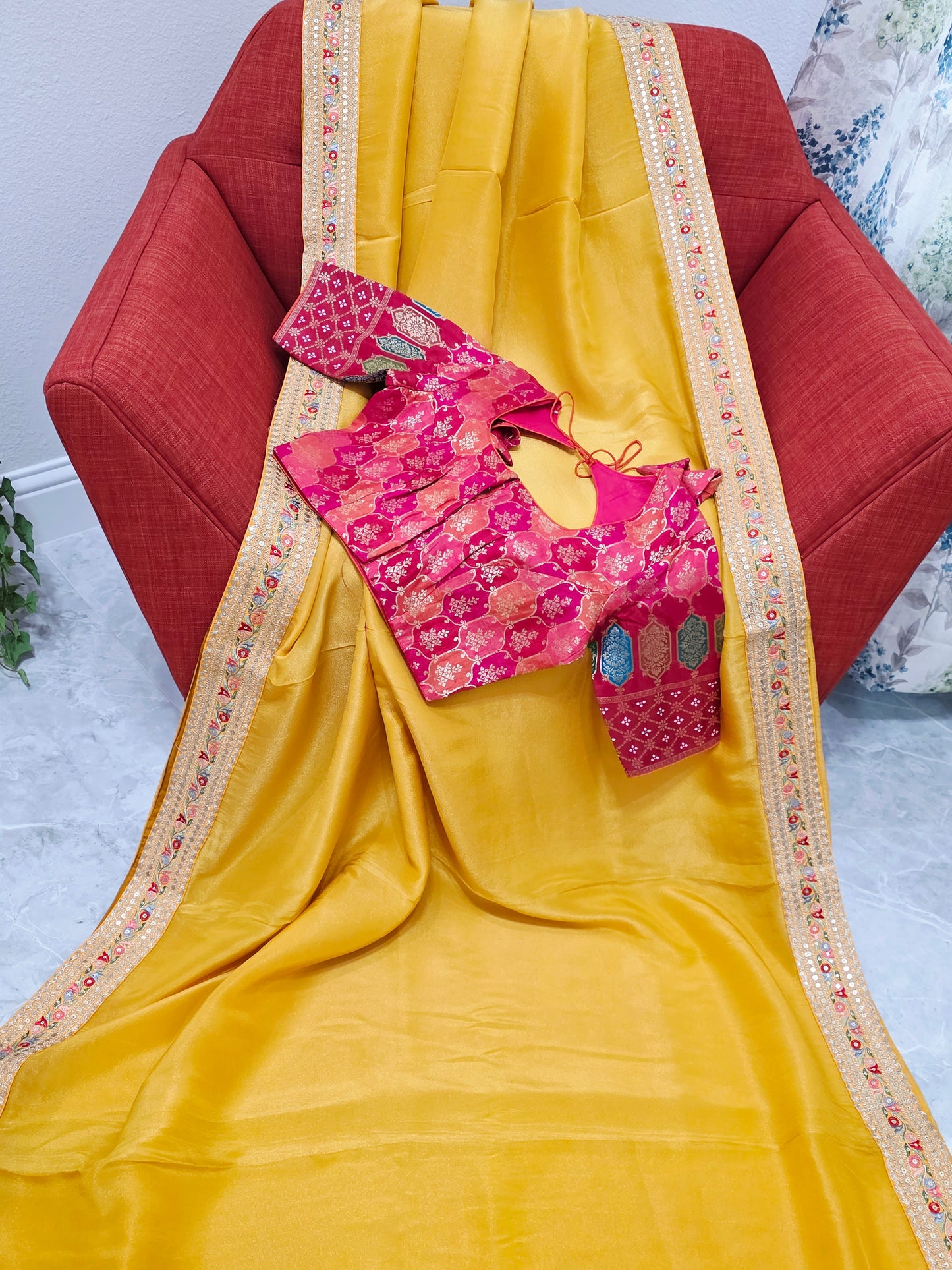Designer Pure Soft Organza Tissue Saree - Sabyasachi Rangkart Blouse