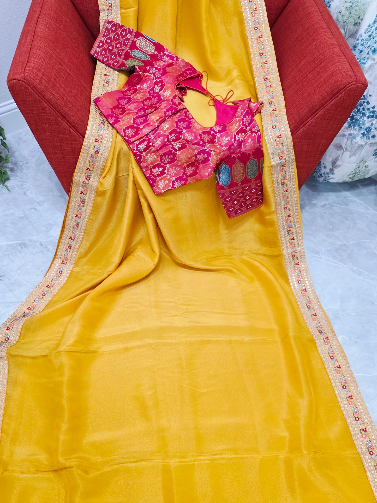 Designer Pure Soft Organza Tissue Saree - Sabyasachi Rangkart Blouse