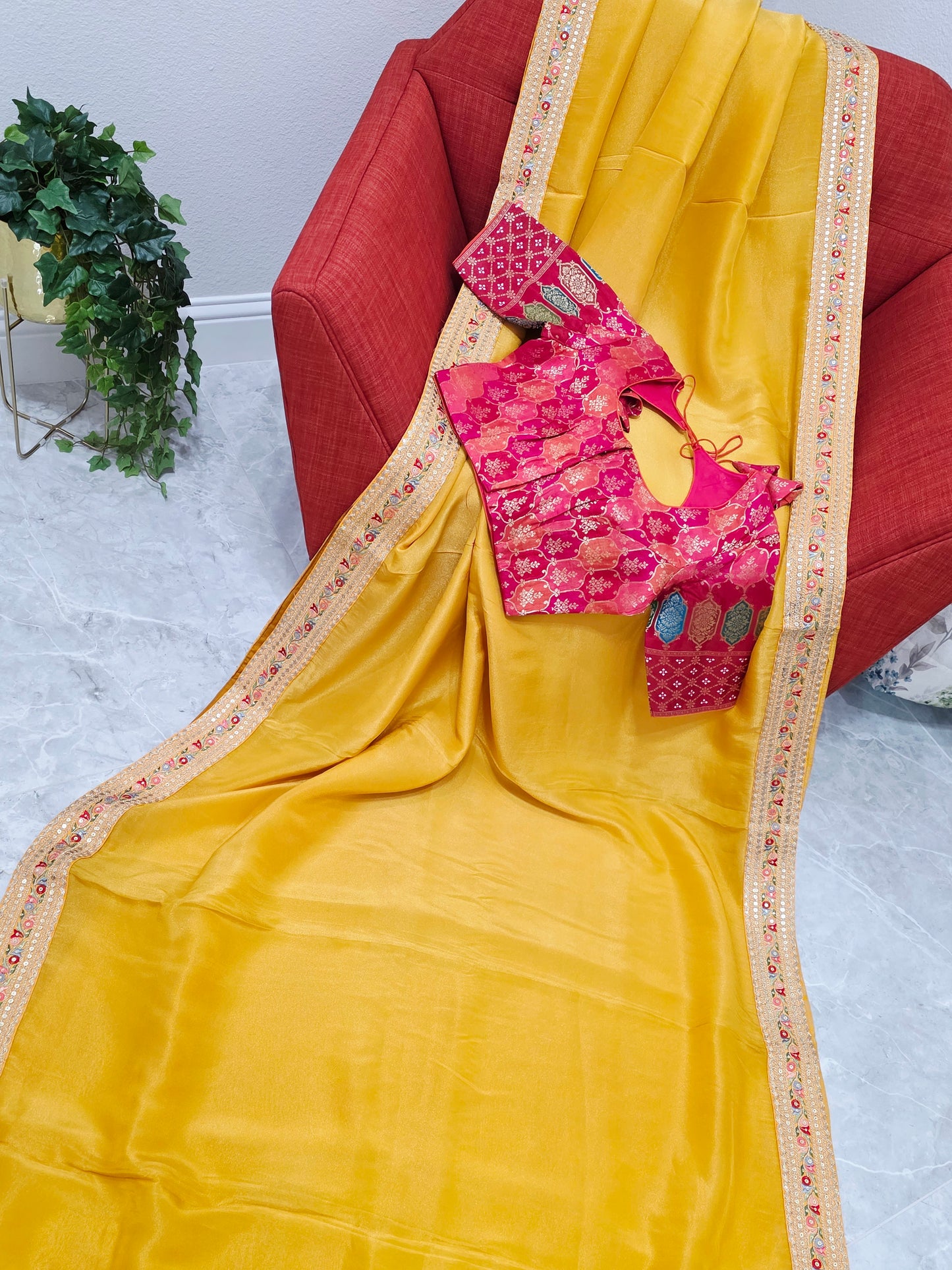 Designer Pure Soft Organza Tissue Saree - Sabyasachi Rangkart Blouse