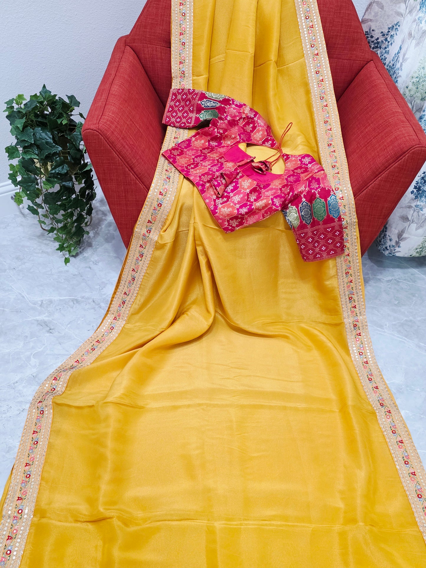 Designer Pure Soft Organza Tissue Saree - Sabyasachi Rangkart Blouse