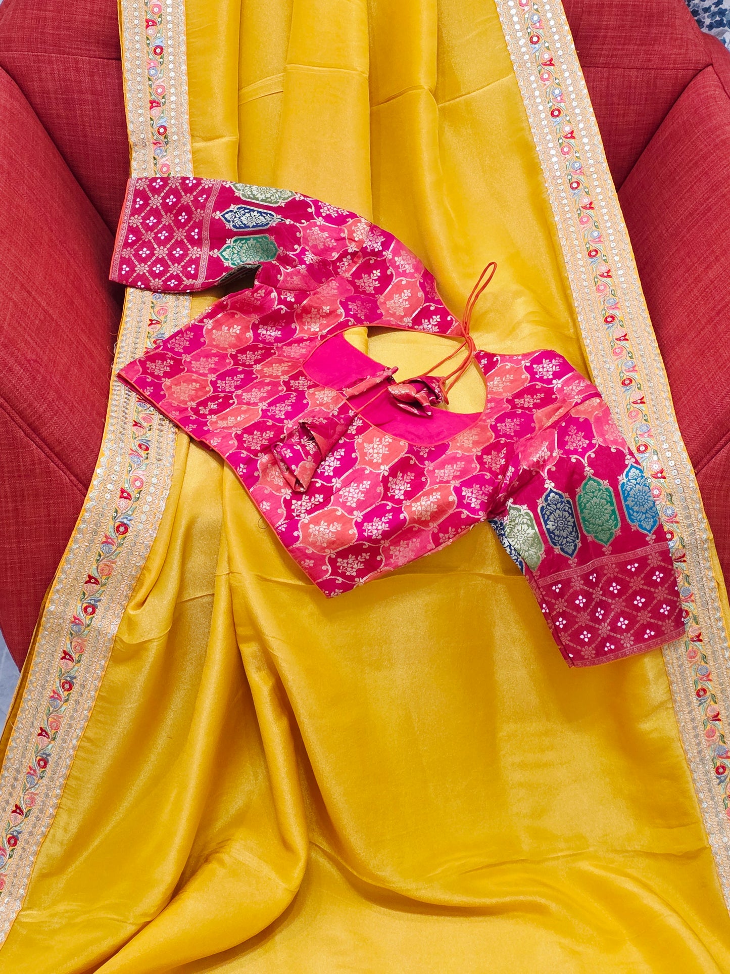 Designer Pure Soft Organza Tissue Saree - Sabyasachi Rangkart Blouse