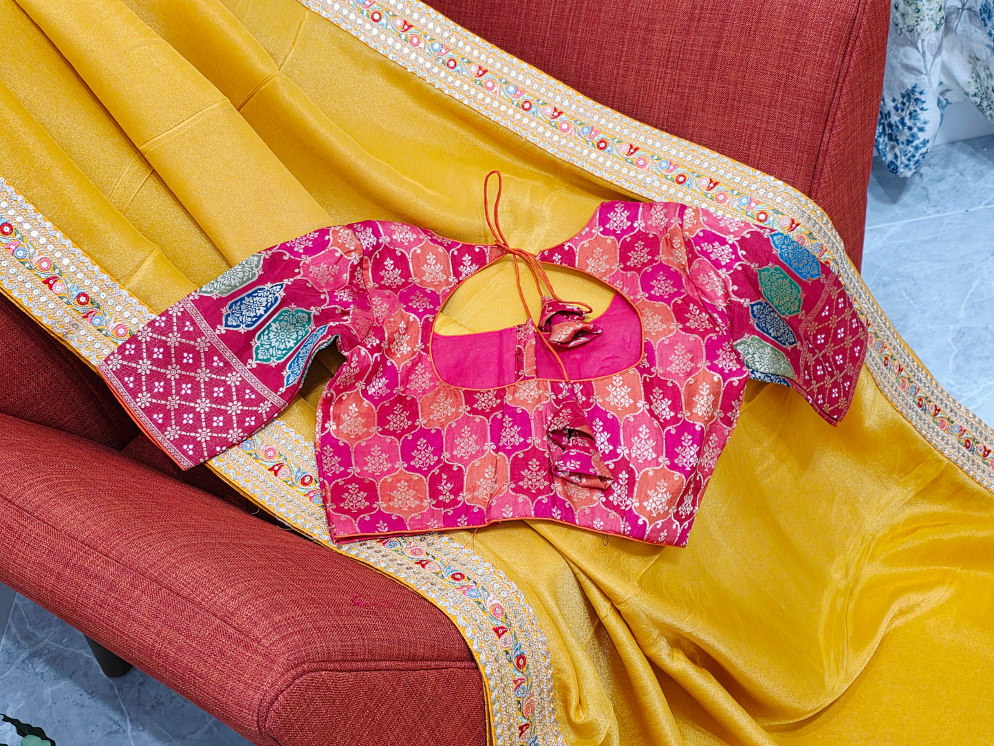 Designer Pure Soft Organza Tissue Saree - Sabyasachi Rangkart Blouse