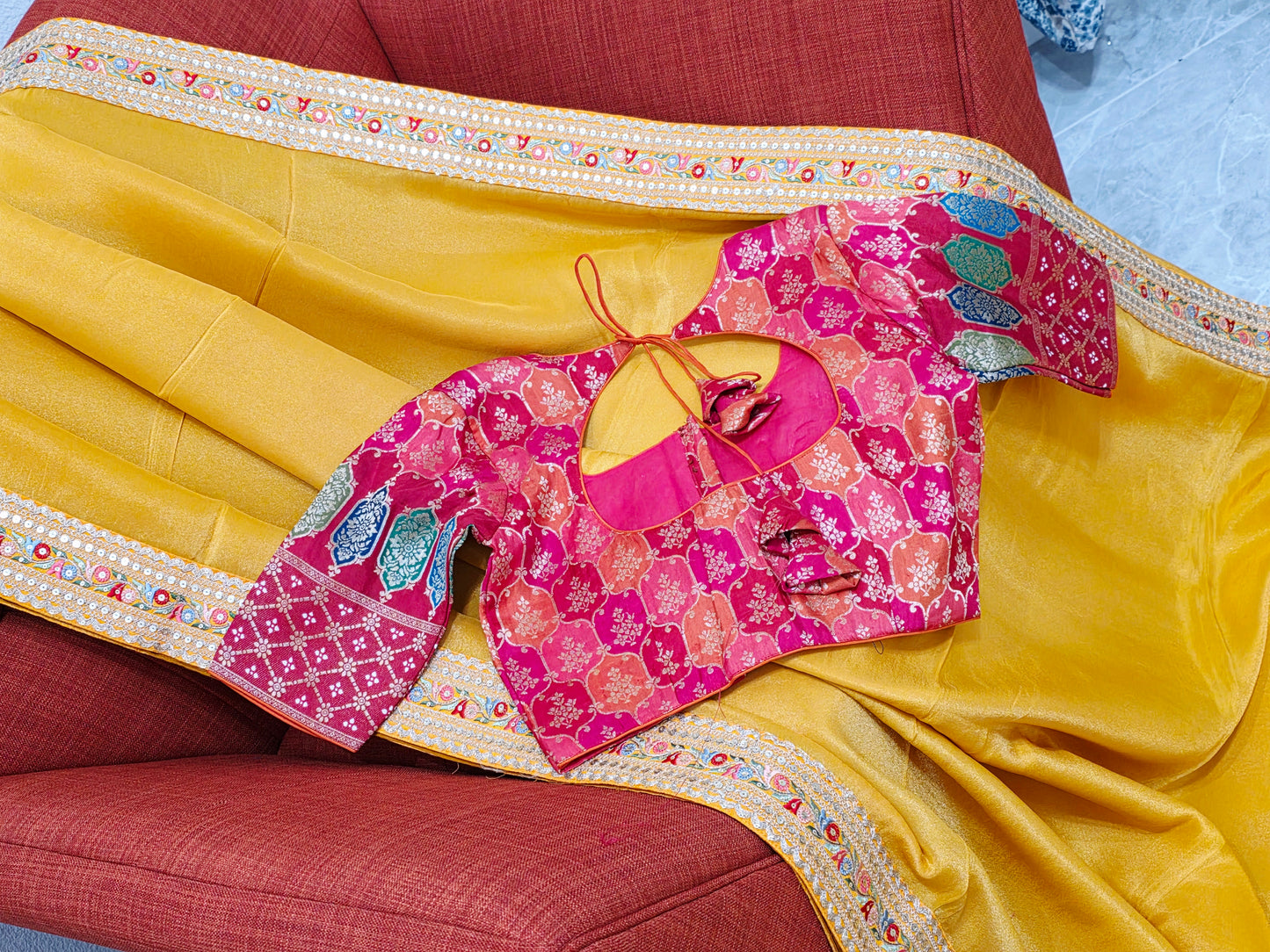 Designer Pure Soft Organza Tissue Saree - Sabyasachi Rangkart Blouse
