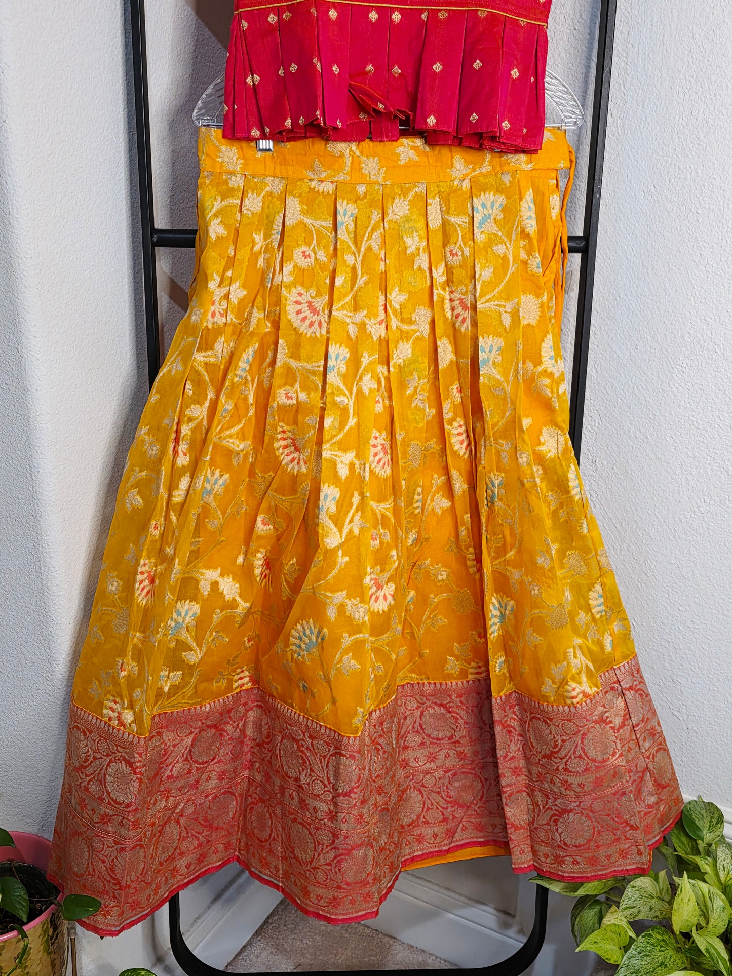 Organza Meenakari Lehenga Set for Girls (9–10 Years)