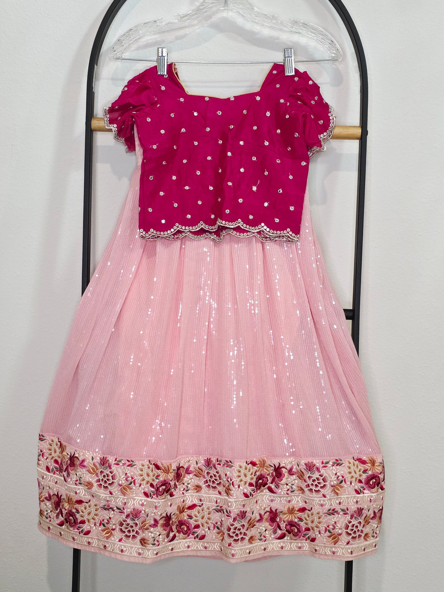Soft Georgette Sequins Lehenga Set for Girls (3–4 Years)
