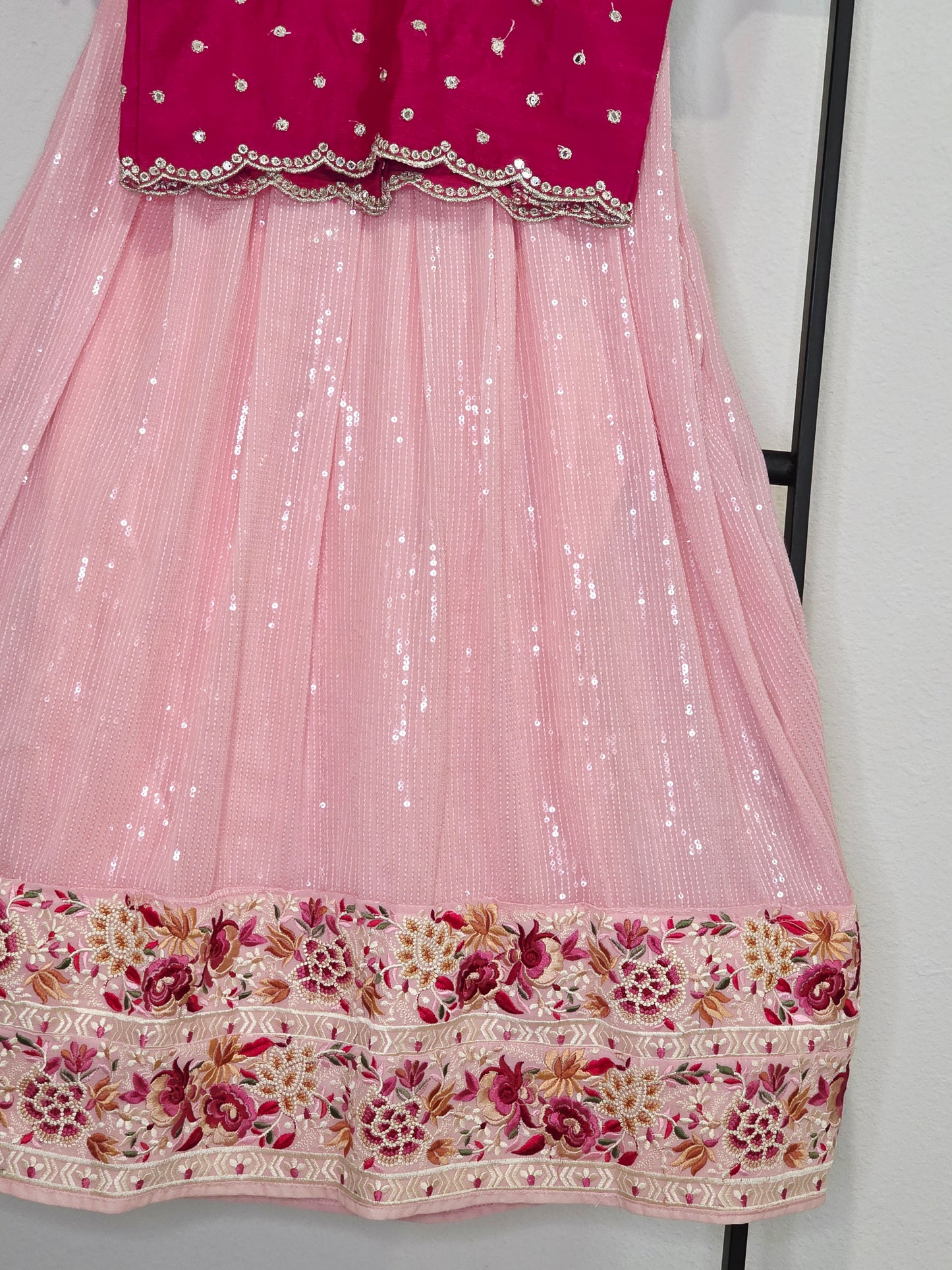 Soft Georgette Sequins Lehenga Set for Girls (3–4 Years)