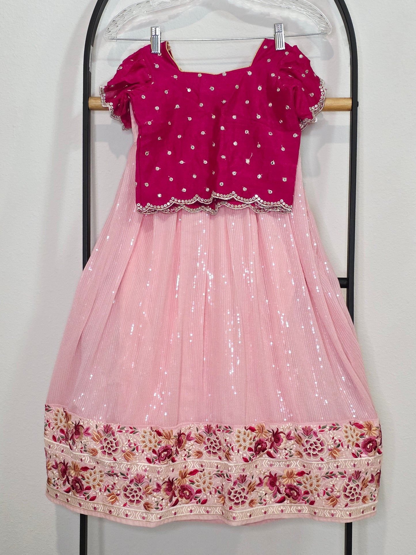 Soft Georgette Sequins Lehenga Set for Girls (3–4 Years)