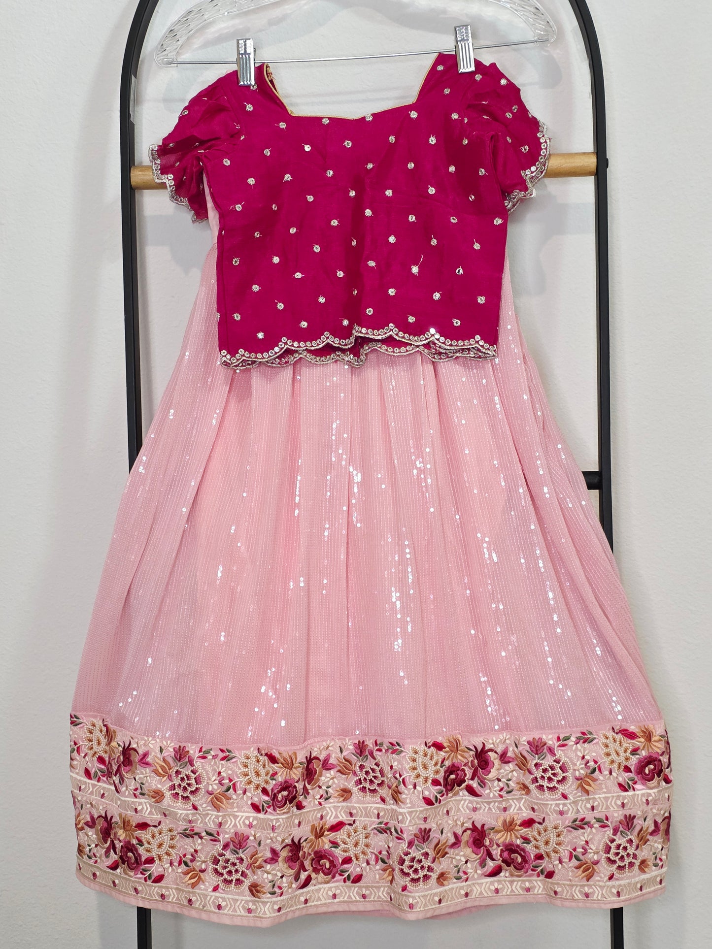 Soft Georgette Sequins Lehenga Set for Girls (3–4 Years)