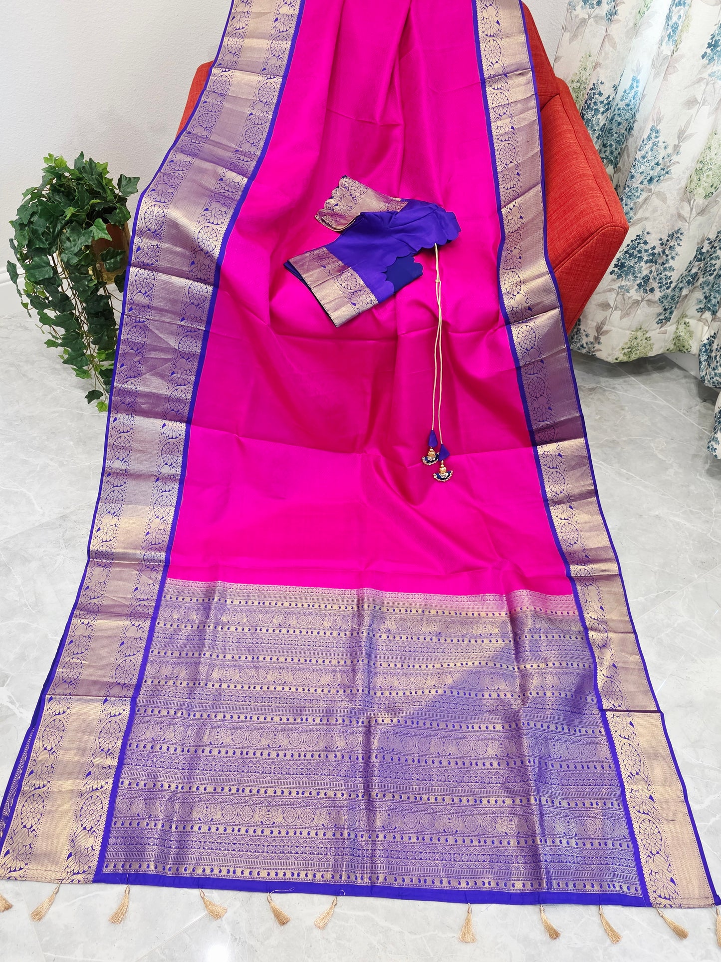 Pure Kanchi Soft Silk Saree - Blouse