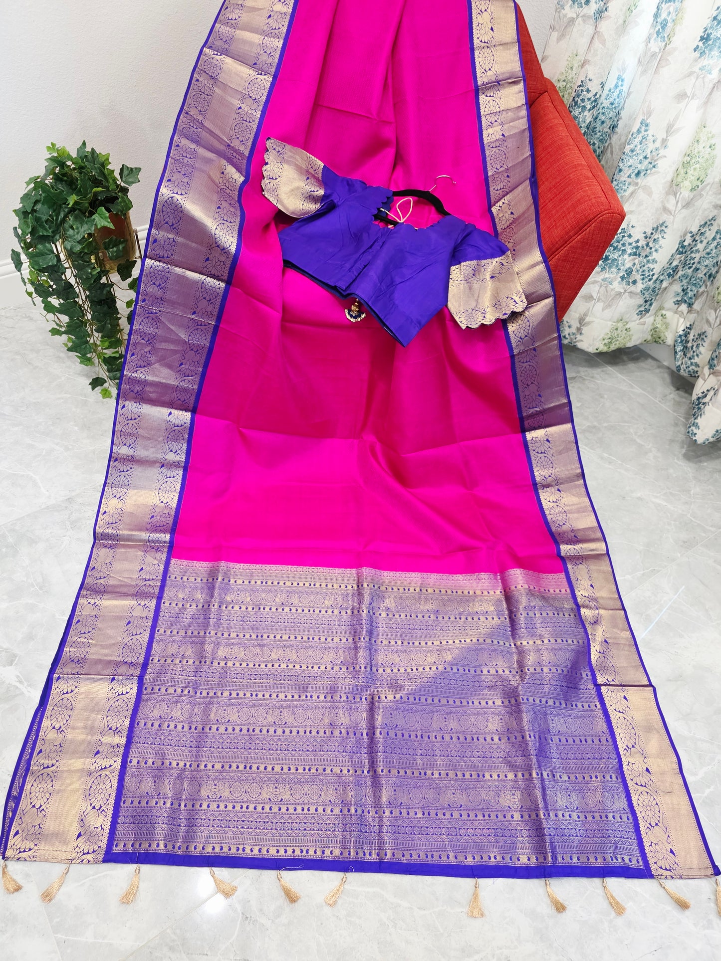 Pure Kanchi Soft Silk Saree - Blouse