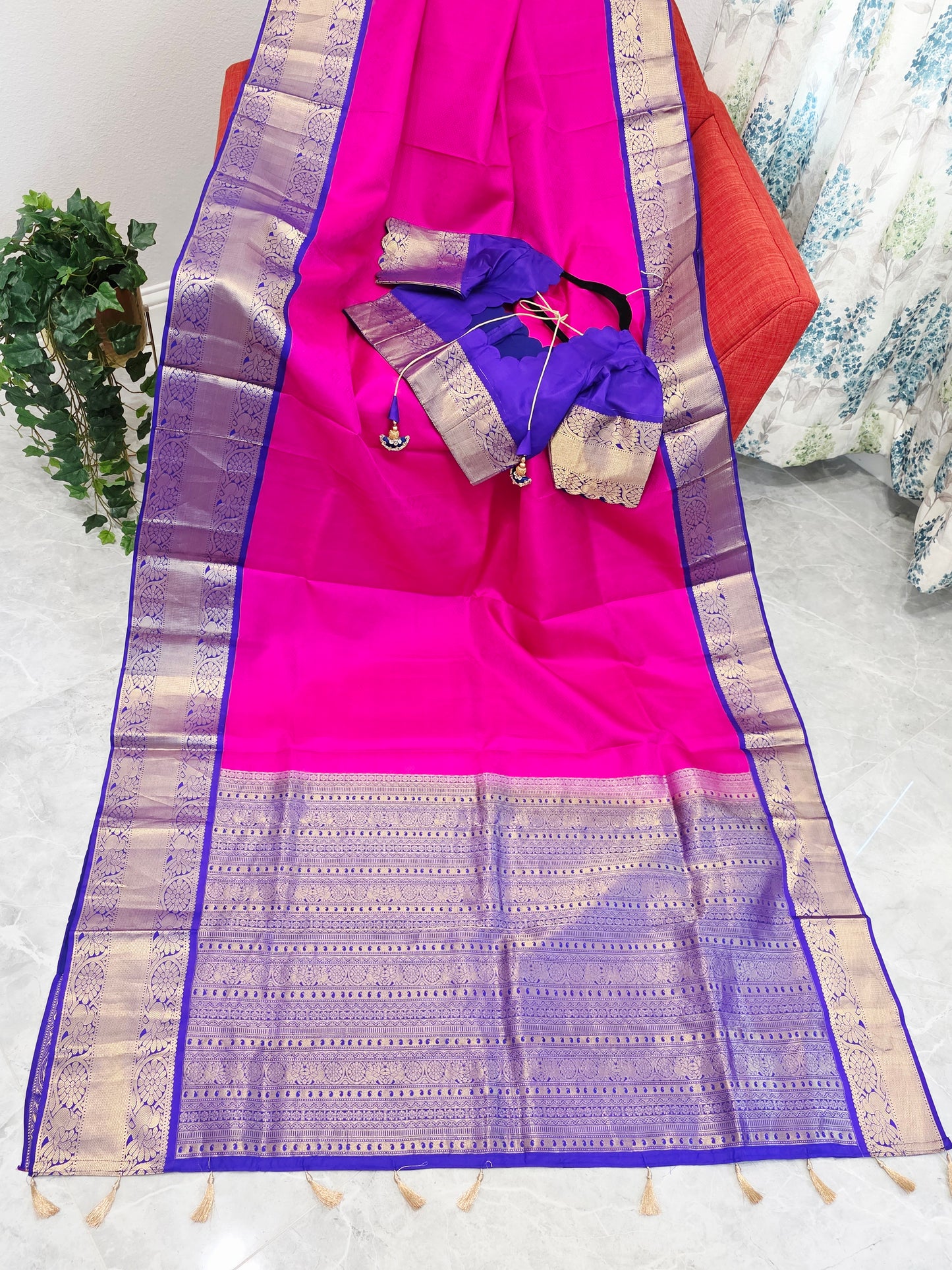 Pure Kanchi Soft Silk Saree - Blouse