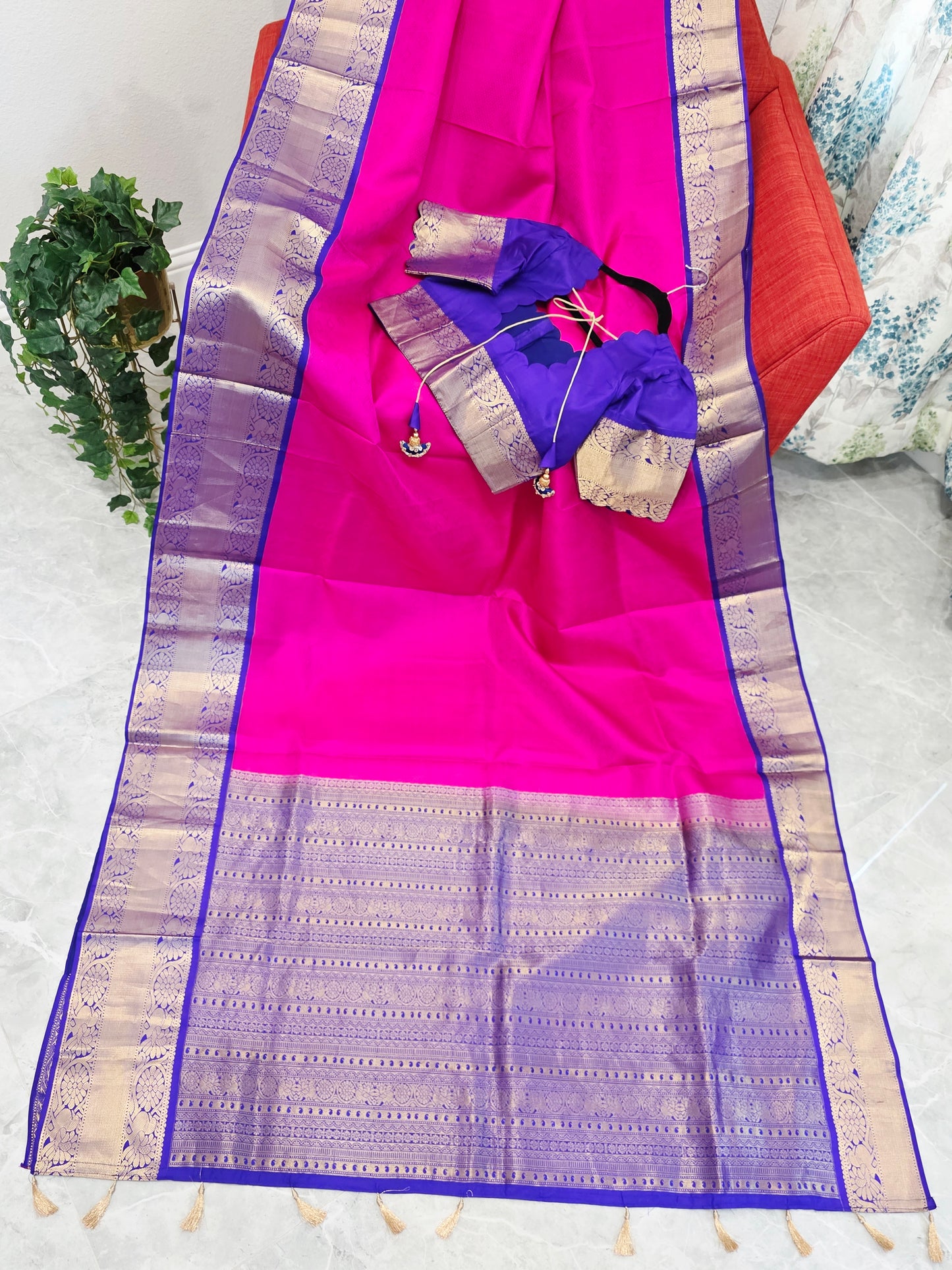 Pure Kanchi Soft Silk Saree - Blouse