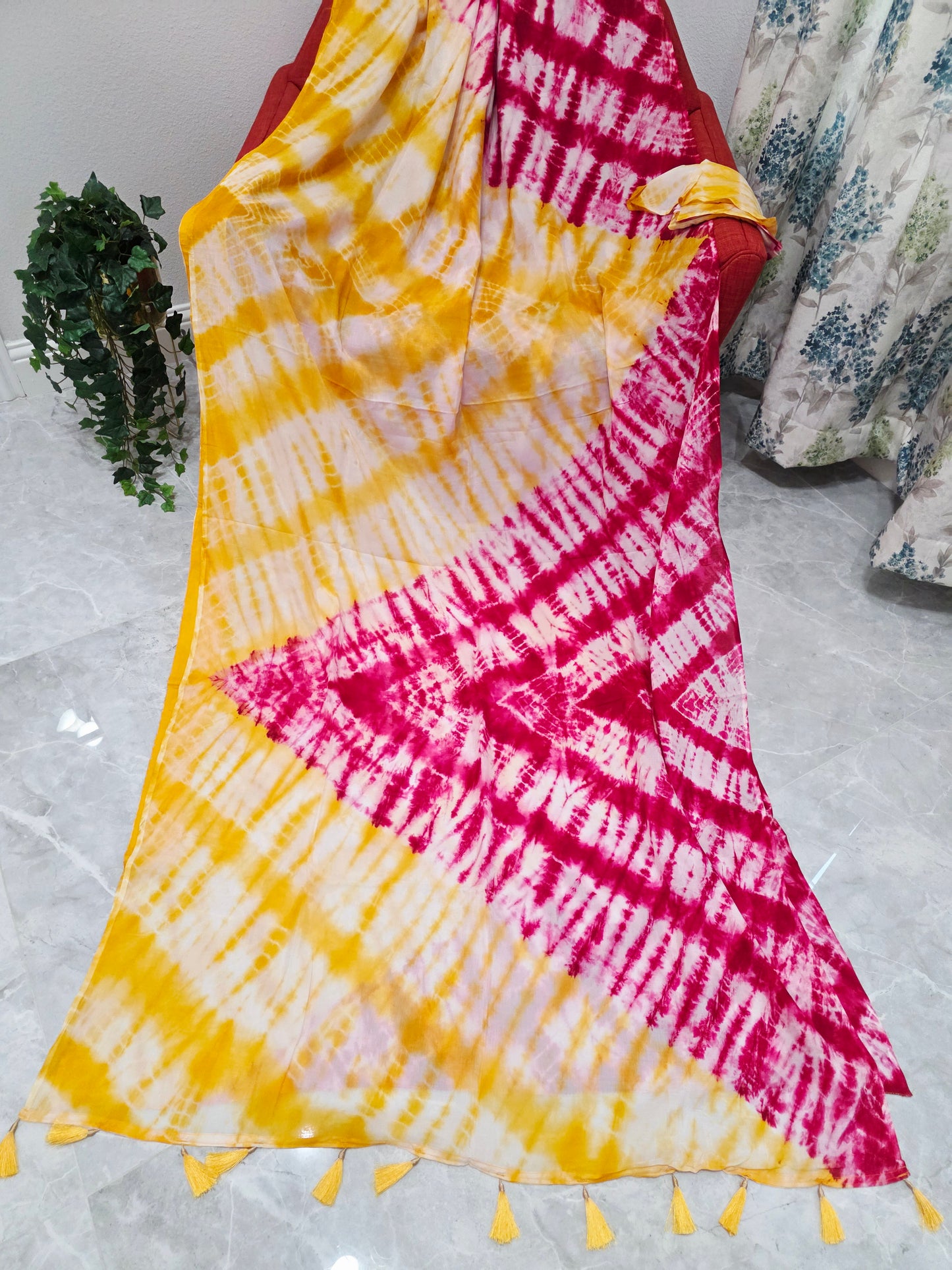 Tie & Dye Shibori Soft Mul Chanderi Silk Cotton Saree with Blouse – Elegant Ethnic & Festive Wear