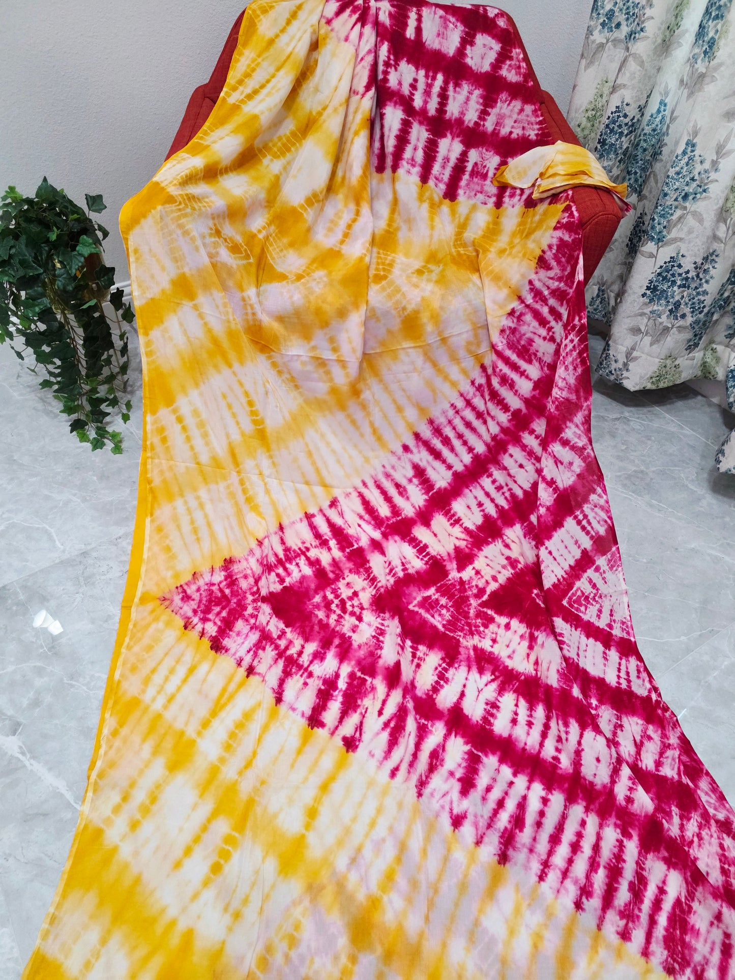 Tie & Dye Shibori Soft Mul Chanderi Silk Cotton Saree with Blouse – Elegant Ethnic & Festive Wear