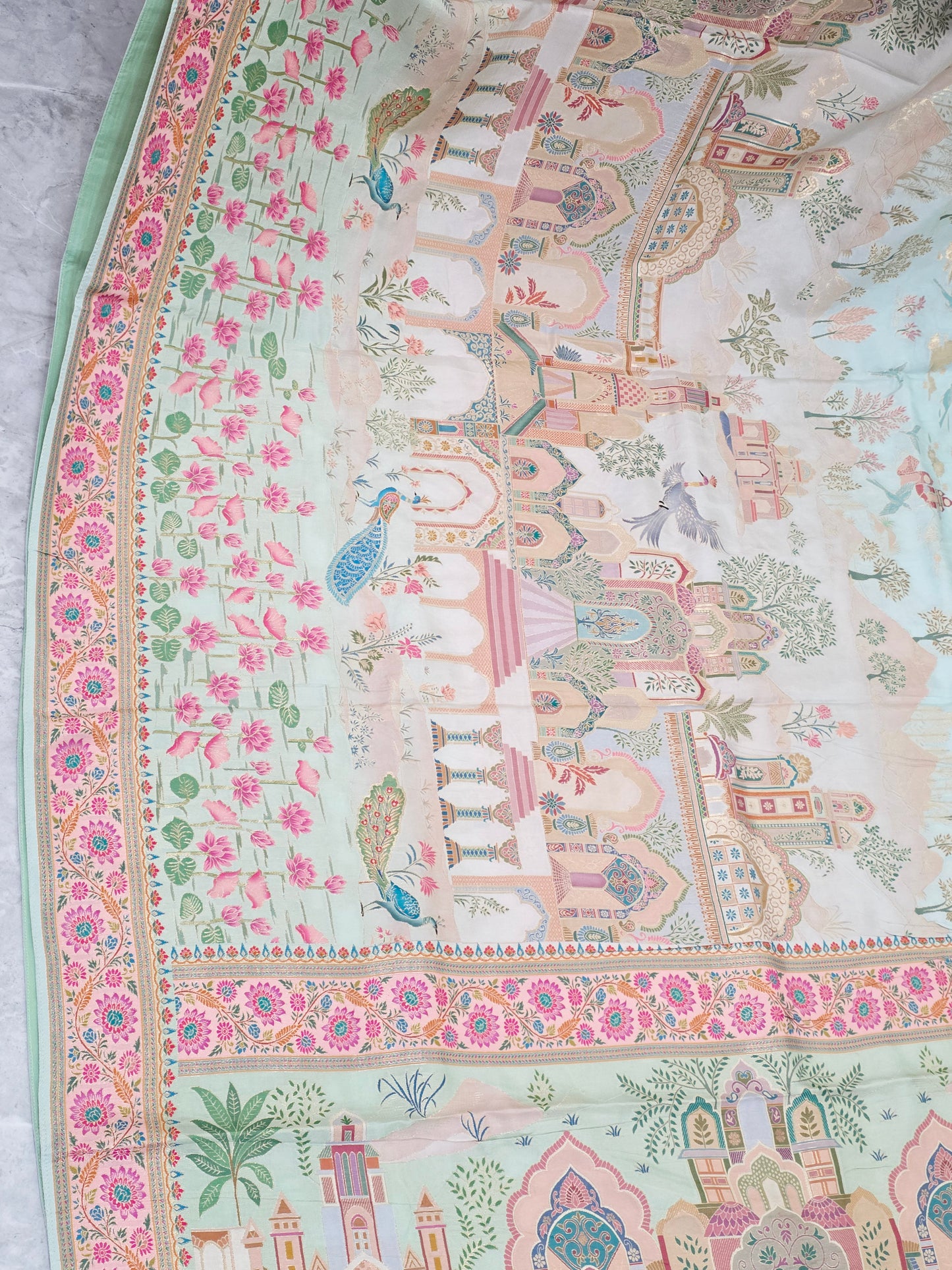 Kashmiri Emporium Pashmina Inspired Designer Banarasi Silk Saree - Blouse