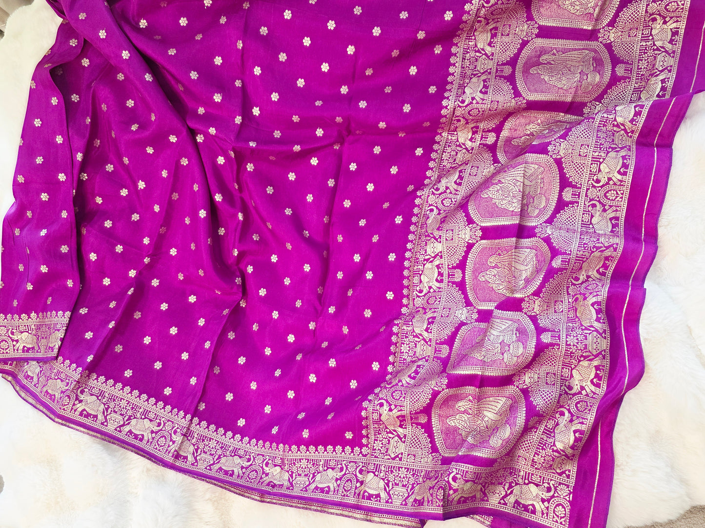 Royal Magenta Purple Munga Benarasi Dupatta for Lehenga & Dress Wear