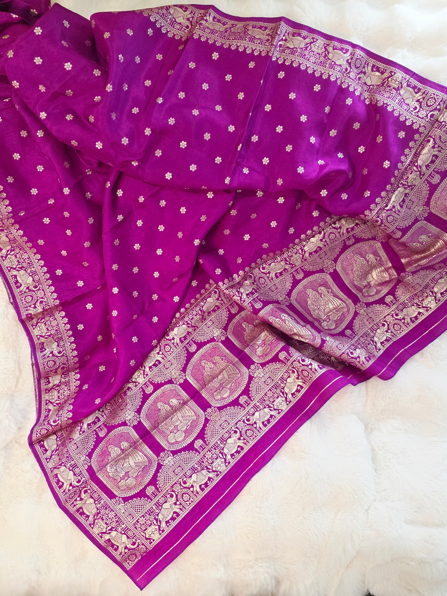 Royal Magenta Purple Munga Benarasi Dupatta for Lehenga & Dress Wear
