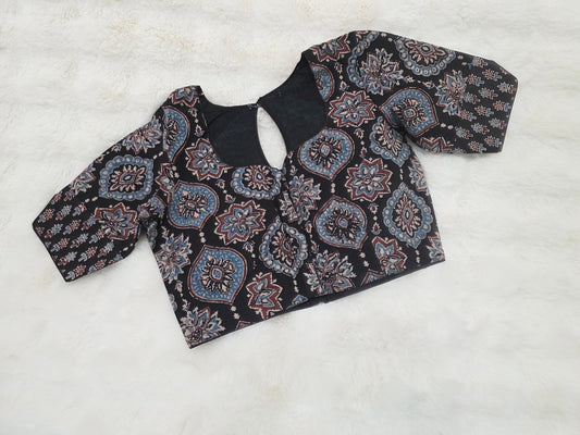 Noir Heritage Ajrakh Blockprint Cotton Designer Blouse