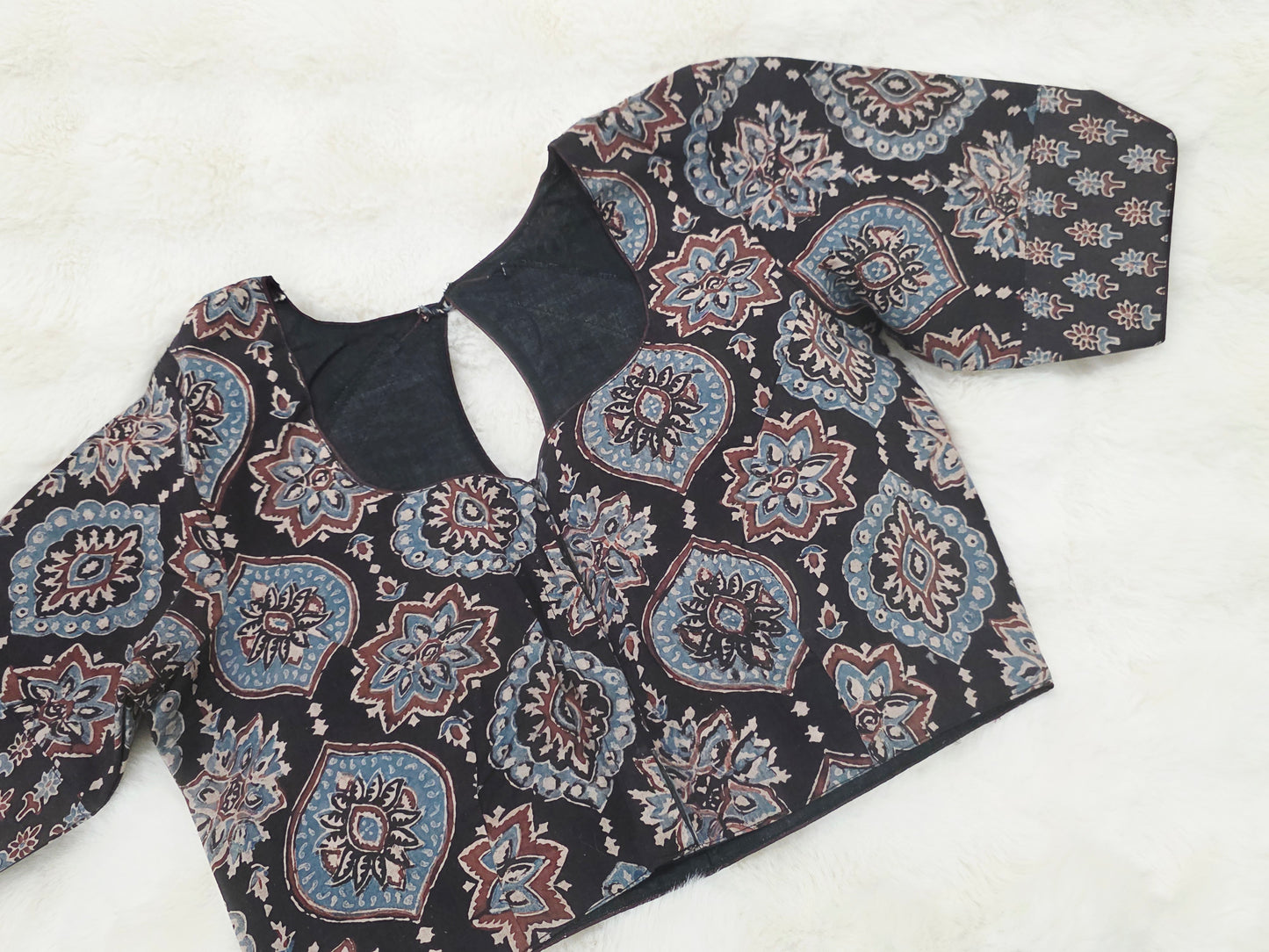 Noir Heritage Ajrakh Blockprint Cotton Designer Blouse