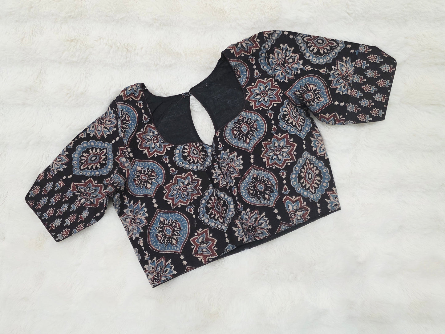 Noir Heritage Ajrakh Blockprint Cotton Designer Blouse