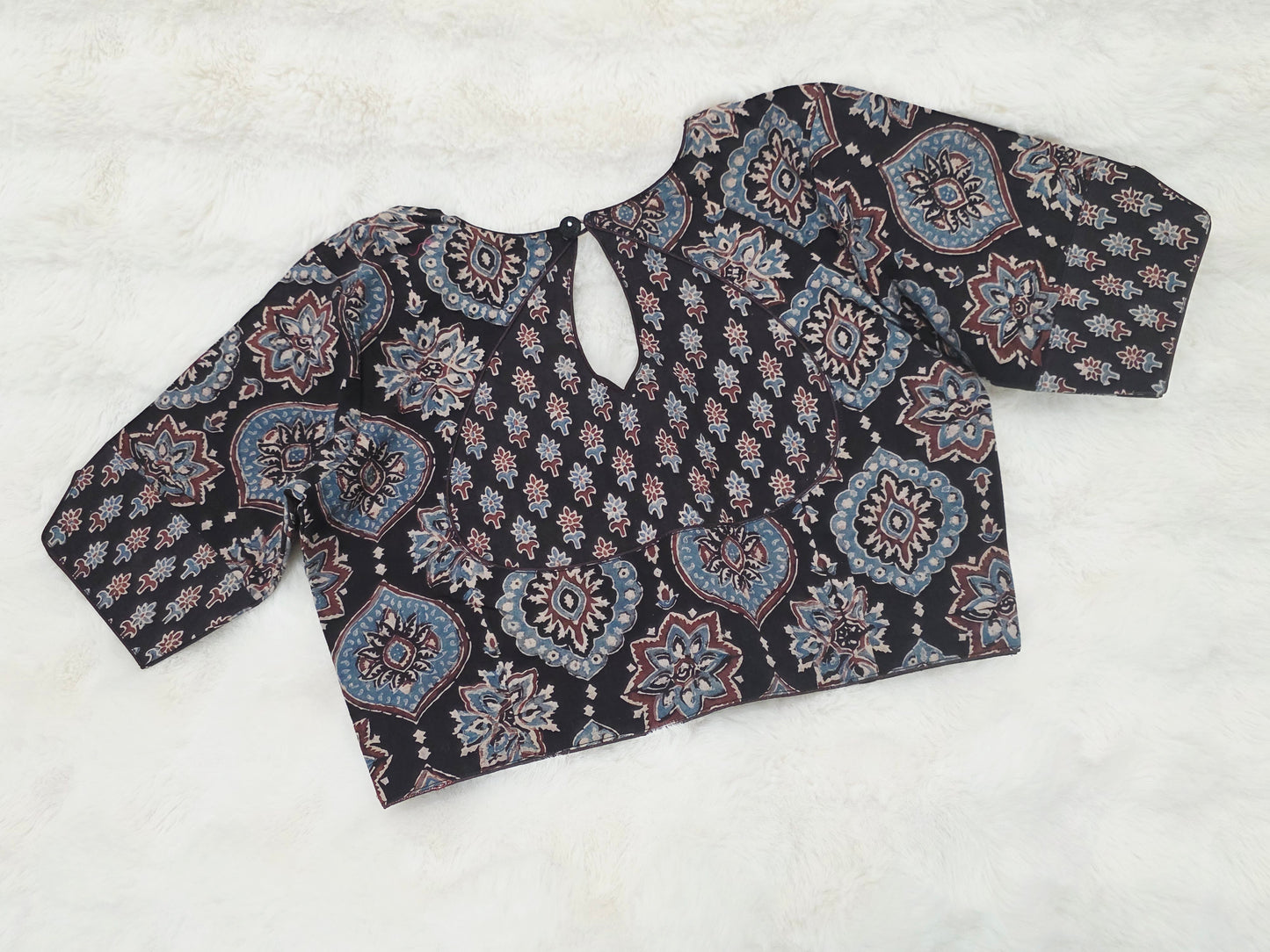 Noir Heritage Ajrakh Blockprint Cotton Designer Blouse