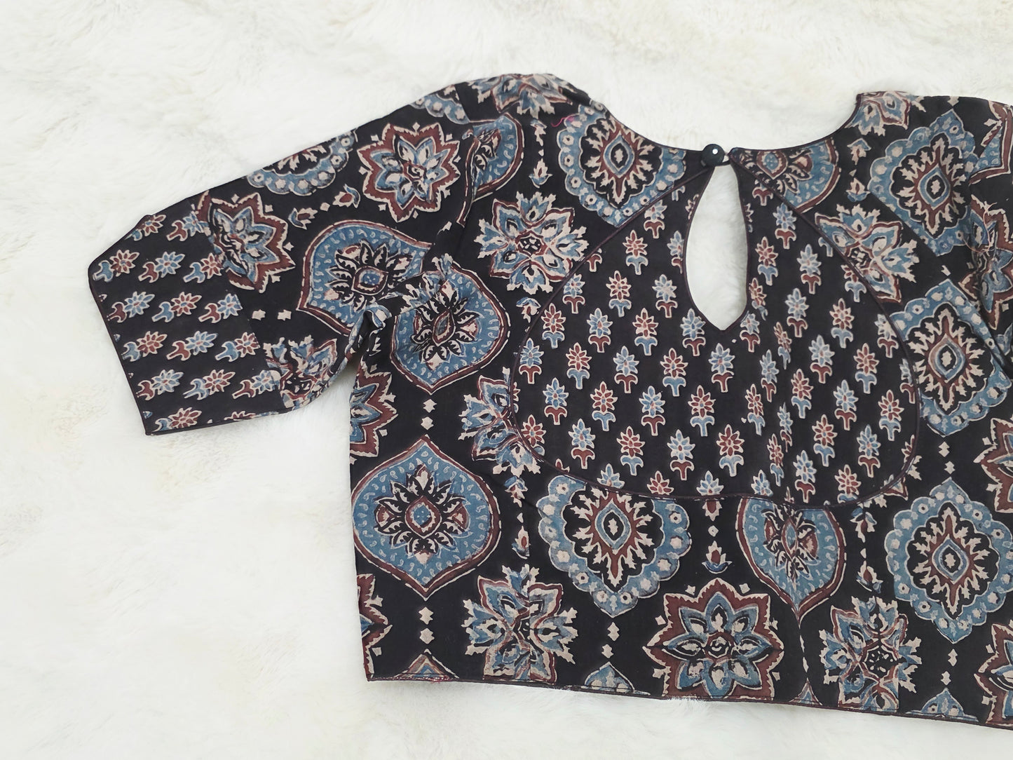 Noir Heritage Ajrakh Blockprint Cotton Designer Blouse