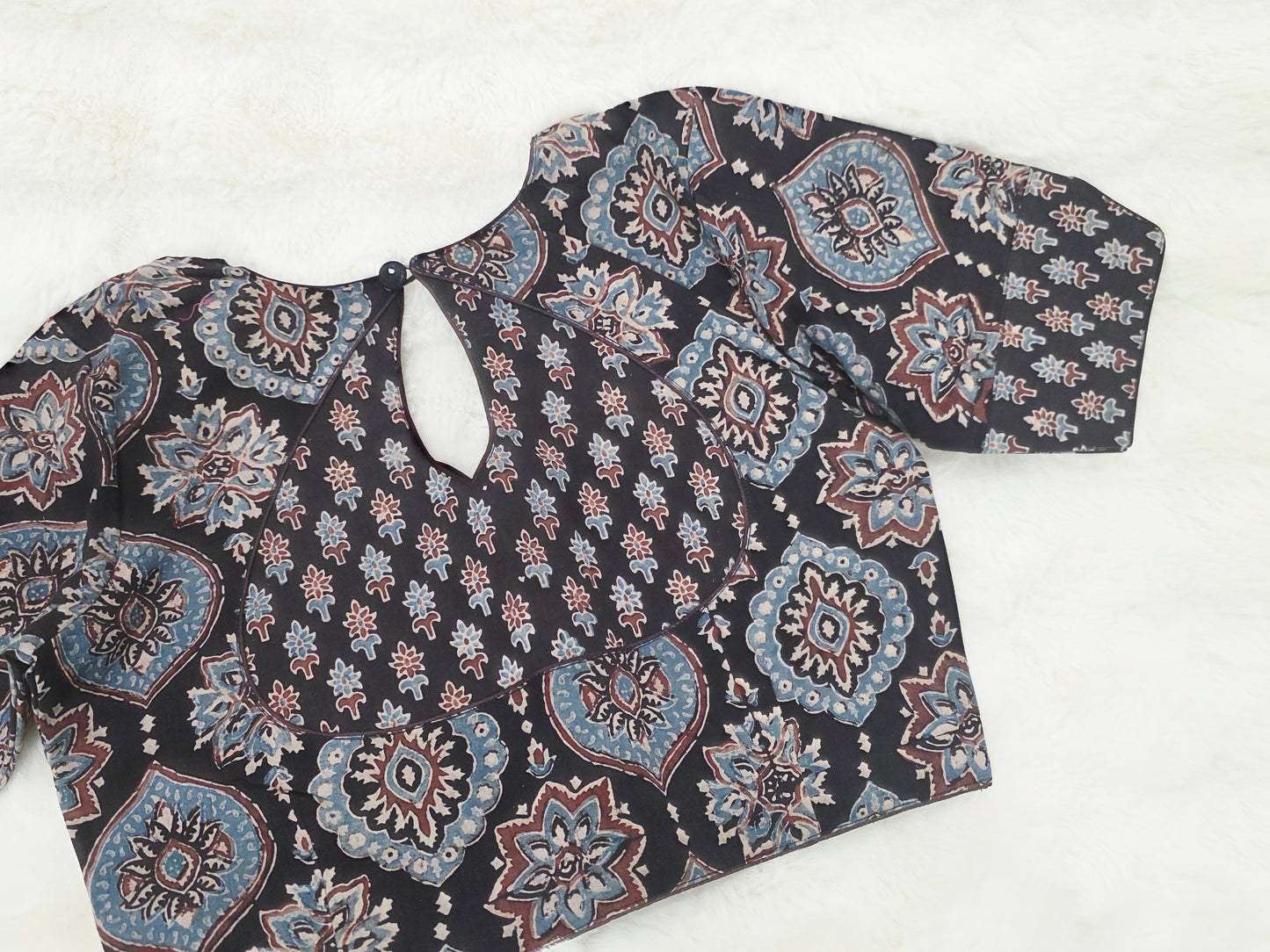 Noir Heritage Ajrakh Blockprint Cotton Designer Blouse