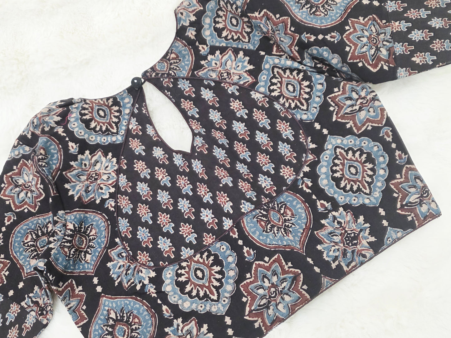 Noir Heritage Ajrakh Blockprint Cotton Designer Blouse