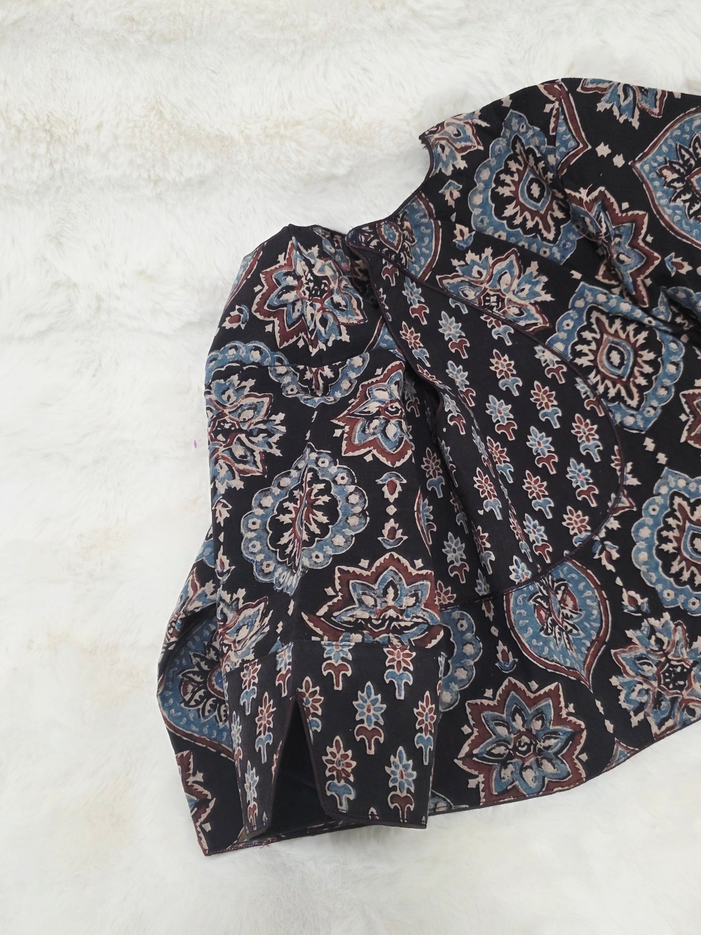 Noir Heritage Ajrakh Blockprint Cotton Designer Blouse