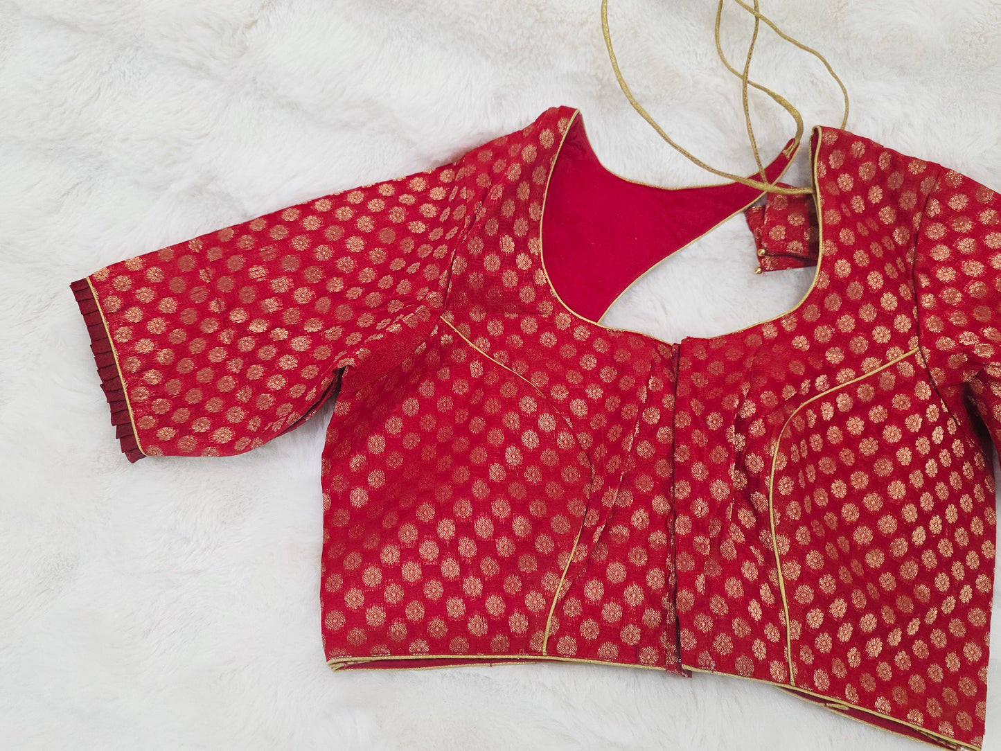 Royal Maroon Red & Antique Gold Banarasi Silk Designer Blouse