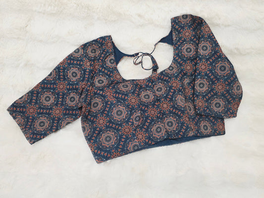 Mul Cotton Ajrakh Print Blouse
