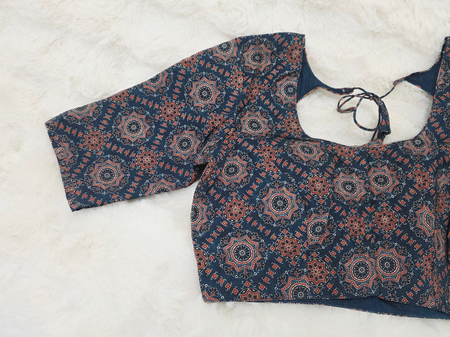 Mul Cotton Ajrakh Print Blouse