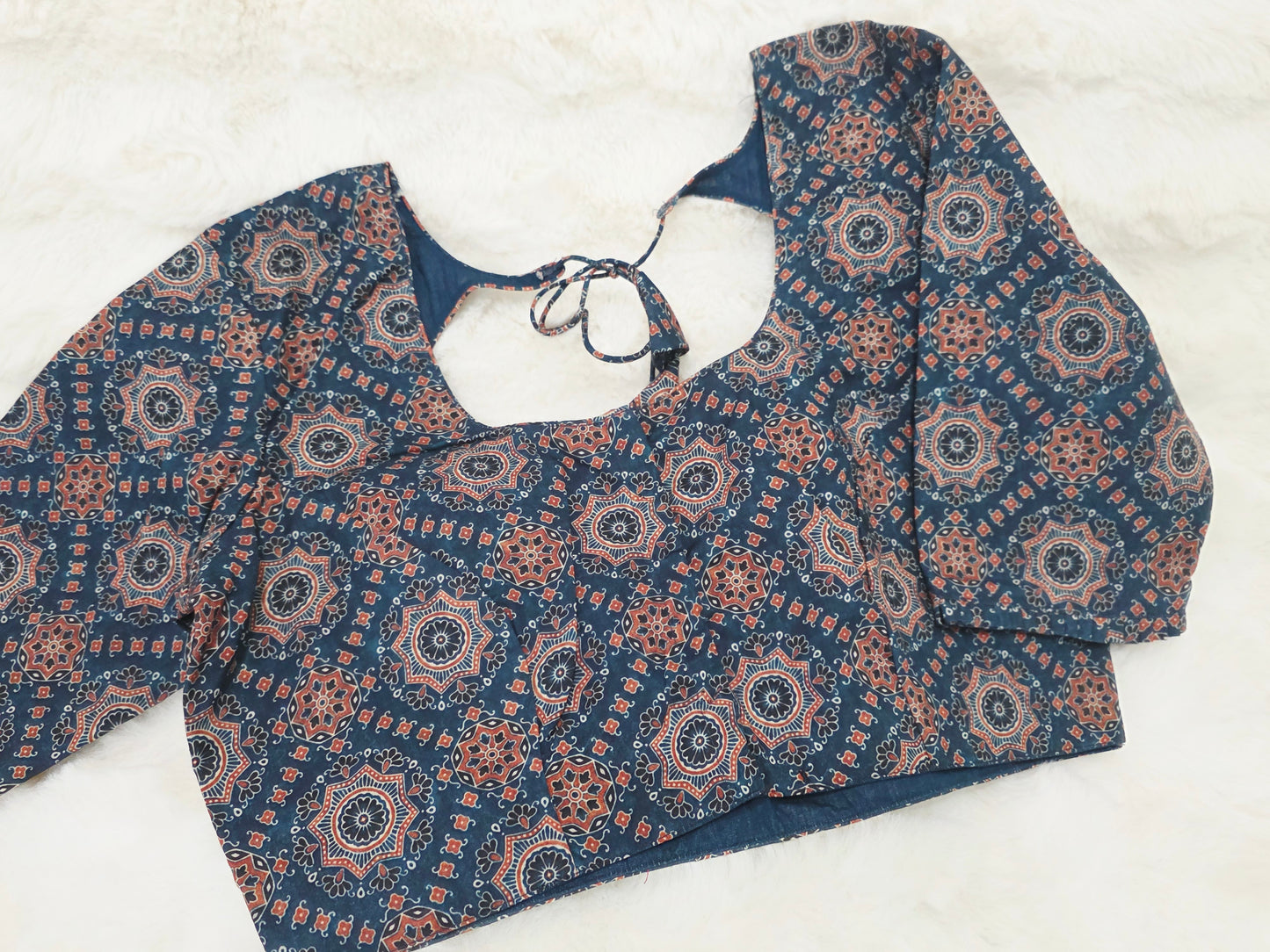 Mul Cotton Ajrakh Print Blouse