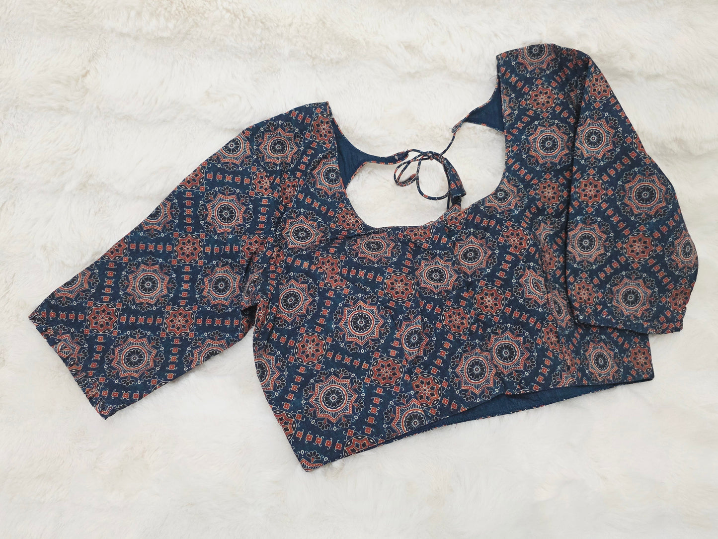 Mul Cotton Ajrakh Print Blouse