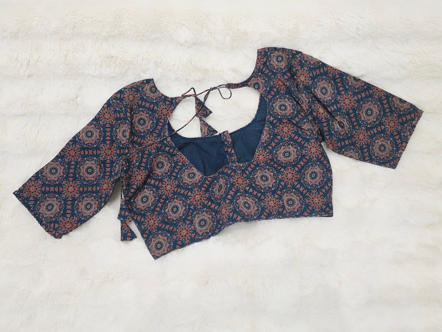 Mul Cotton Ajrakh Print Blouse