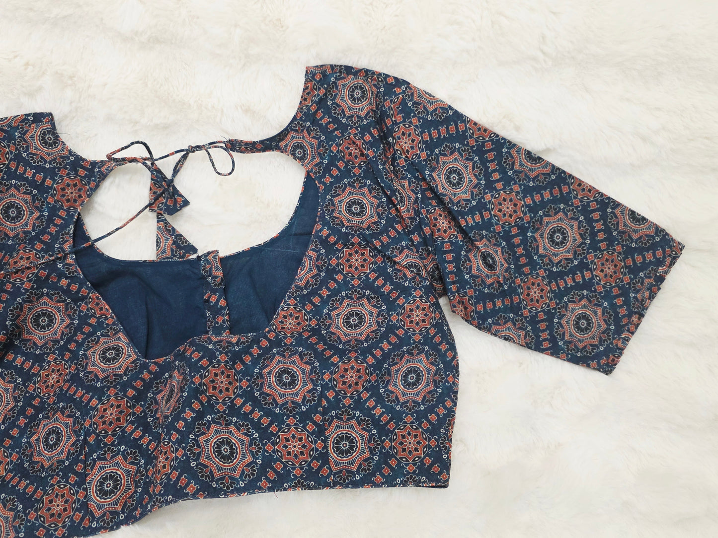 Mul Cotton Ajrakh Print Blouse