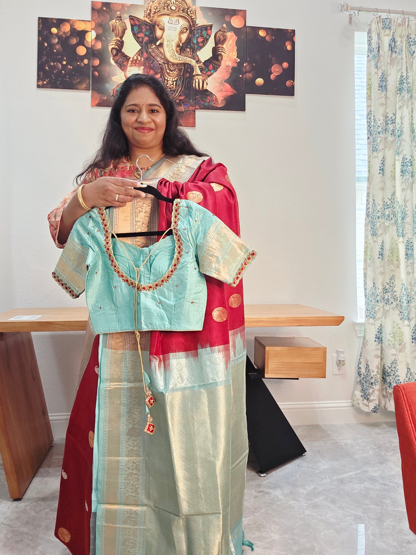 Authentic Pure Silk by Silk Handloom Saree –  Maggam Blouse, Wedding & Festive Wear – Ready to Ship