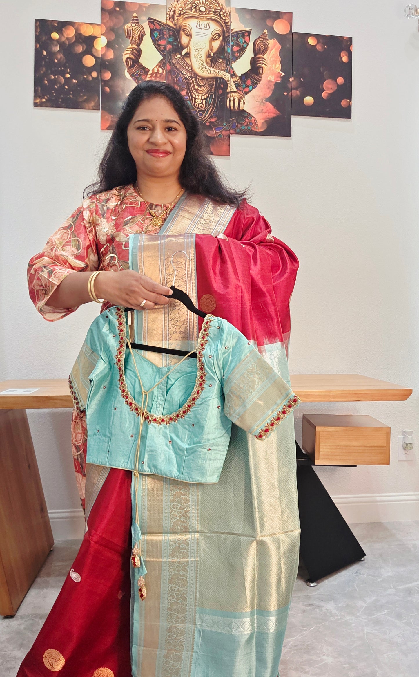 Authentic Pure Silk by Silk Handloom Saree –  Maggam Blouse, Wedding & Festive Wear – Ready to Ship