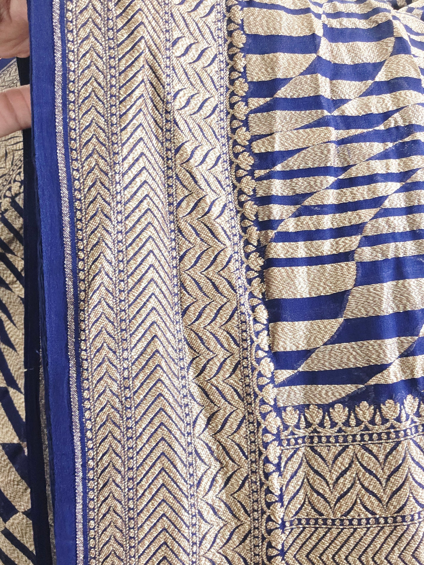 Geometric Design Woven Pure Khaddi Georgette Saree