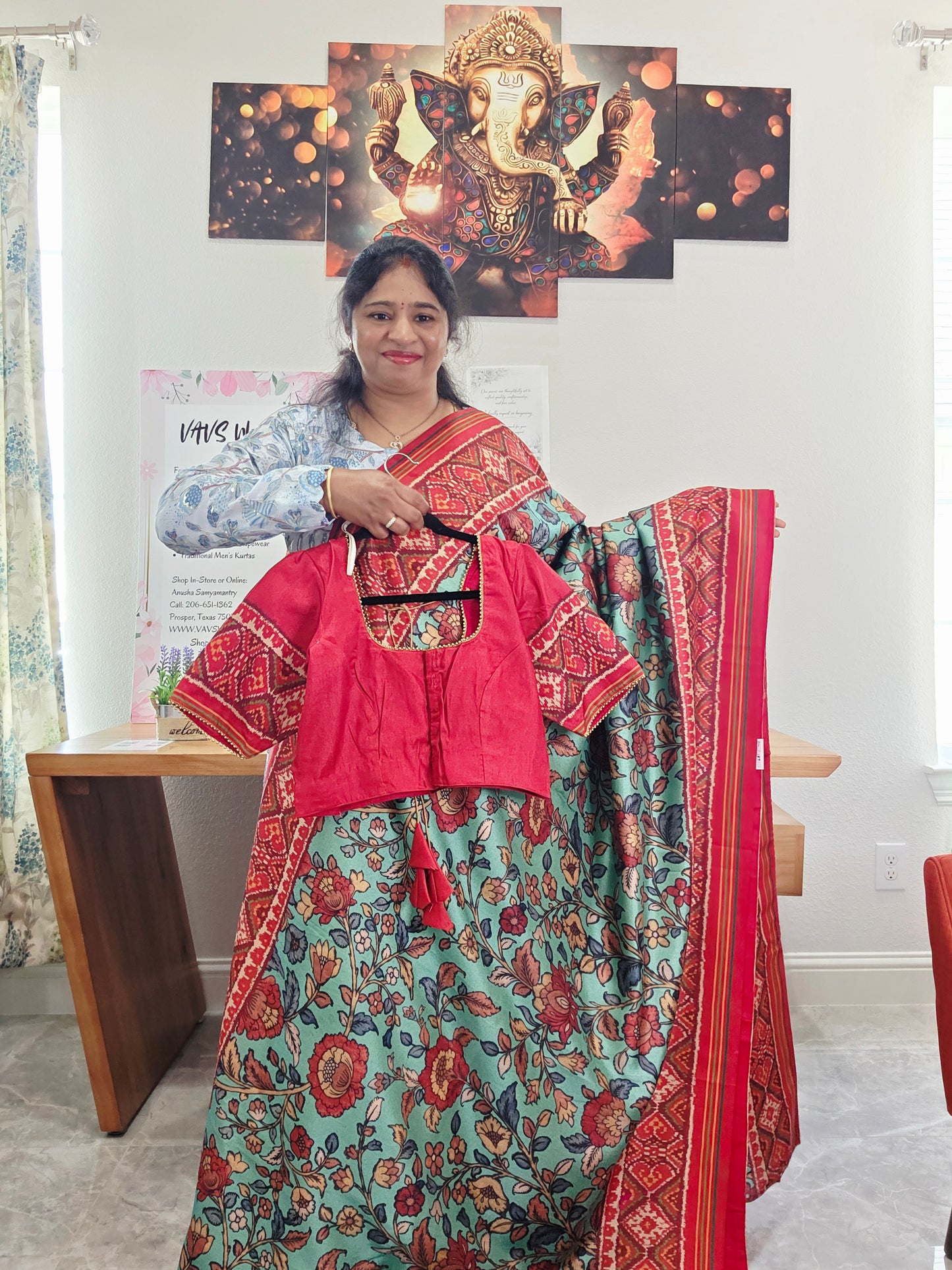 Blended Viscose Spun Silk Kalamkari Digital Print Saree - Blouse