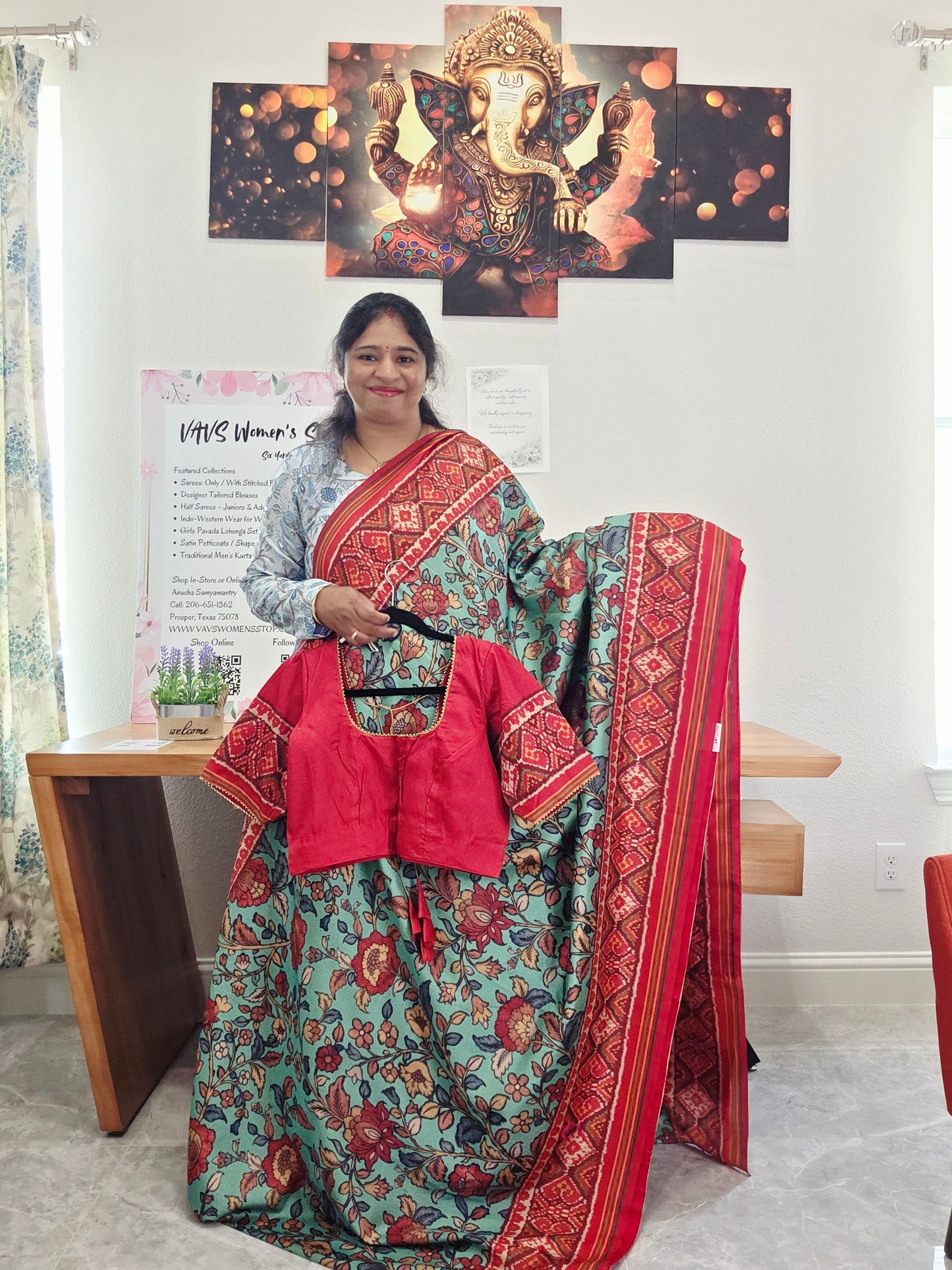 Blended Viscose Spun Silk Kalamkari Digital Print Saree - Blouse
