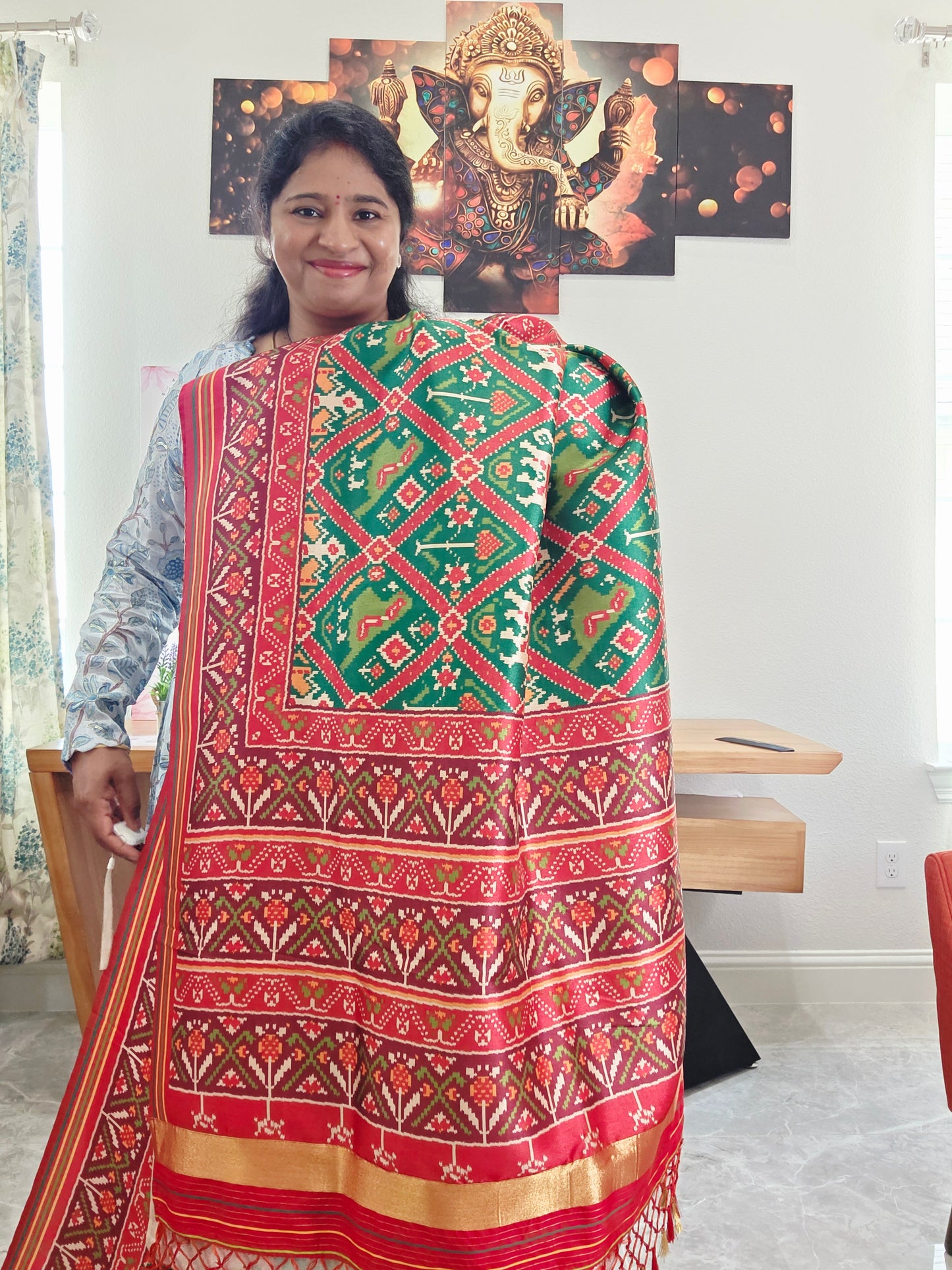 Blended Viscose Spun Silk Kalamkari Digital Print Saree - Blouse