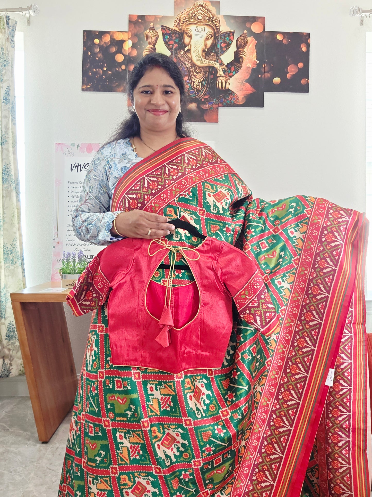 Blended Viscose Spun Silk Kalamkari Digital Print Saree - Blouse
