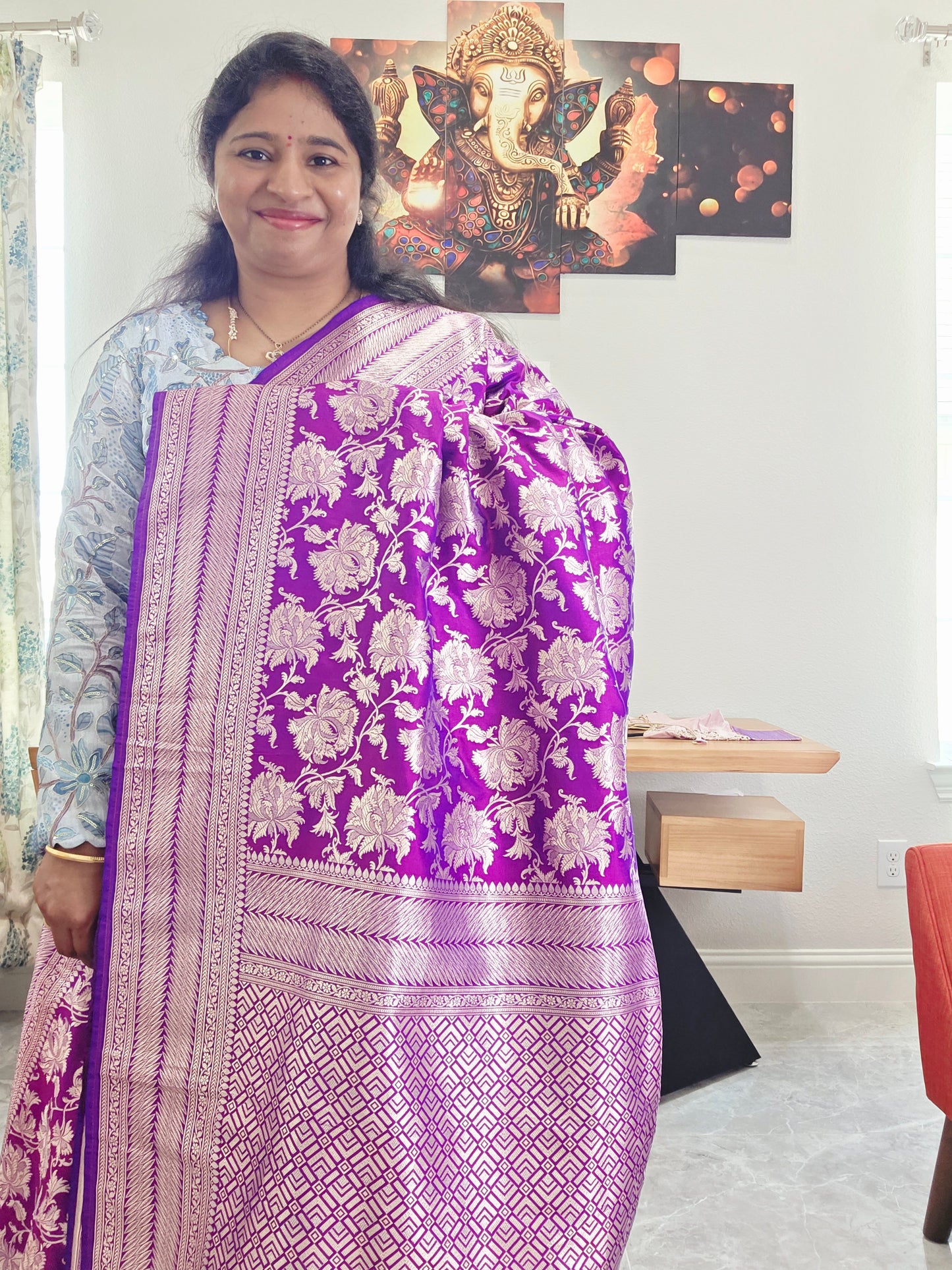 Pure Benarasi Katan Silk All Over Designer Saree - Pure Rawsilk Maggam Blouse