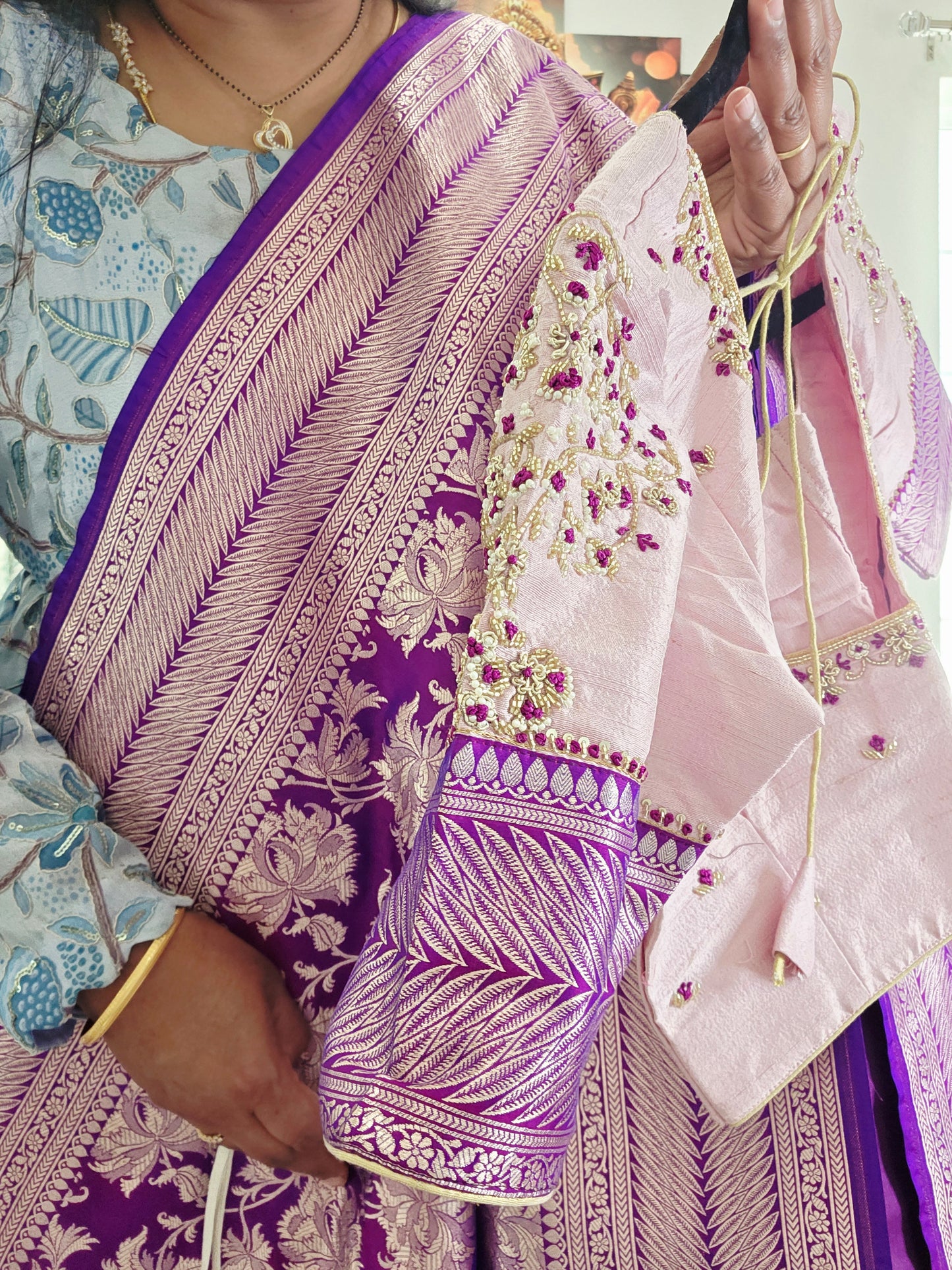 Pure Benarasi Katan Silk All Over Designer Saree - Pure Rawsilk Maggam Blouse