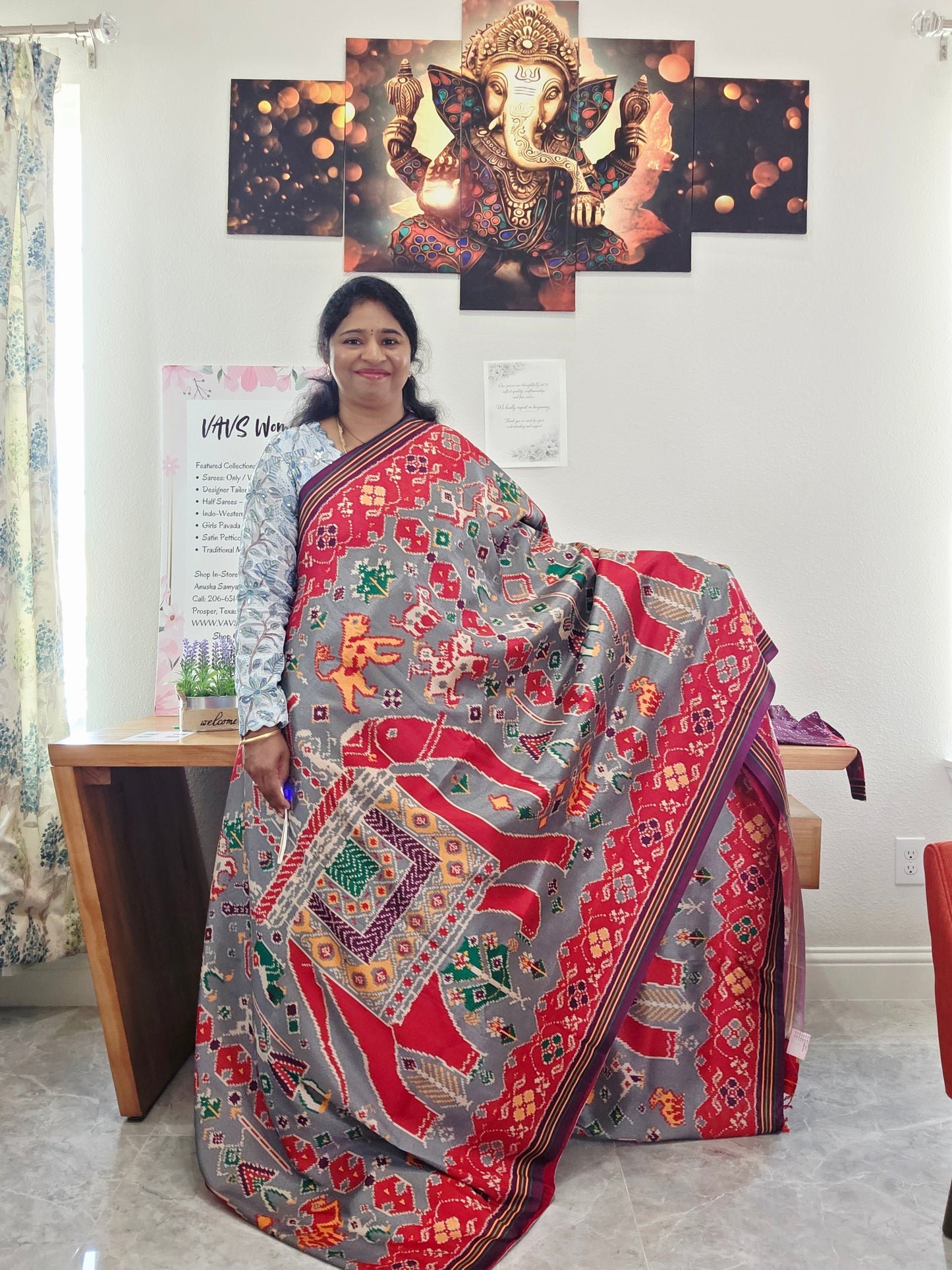 Blended Viscose Spun Silk Kalamkari Digital Print Saree - Blouse