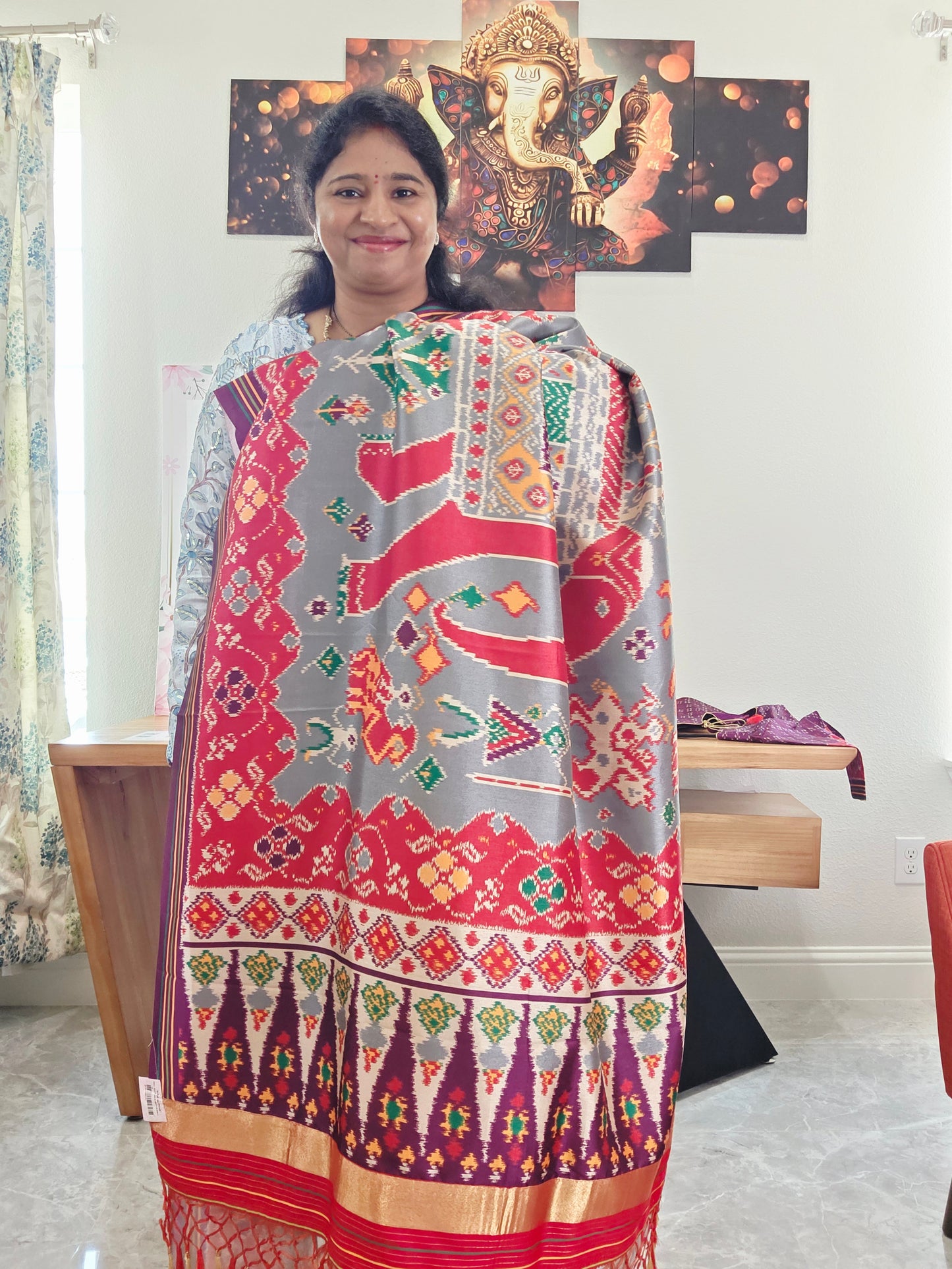 Blended Viscose Spun Silk Kalamkari Digital Print Saree - Blouse