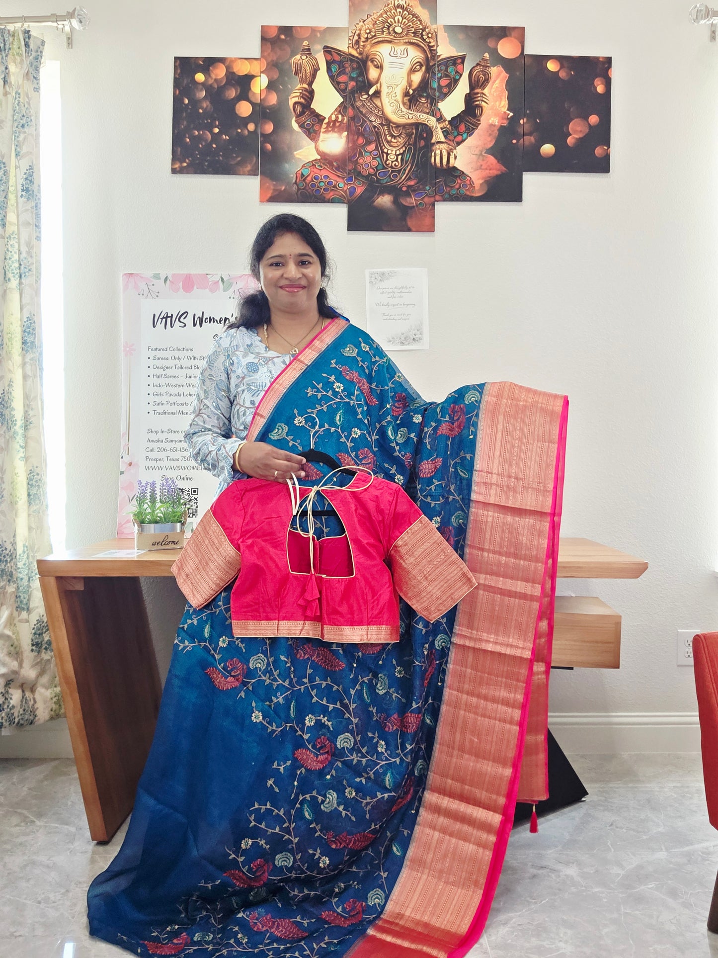 Premium Kota Silk Meenakari Designer Saree with All-Over Peacock Embroidery | Stitched Blouse Included